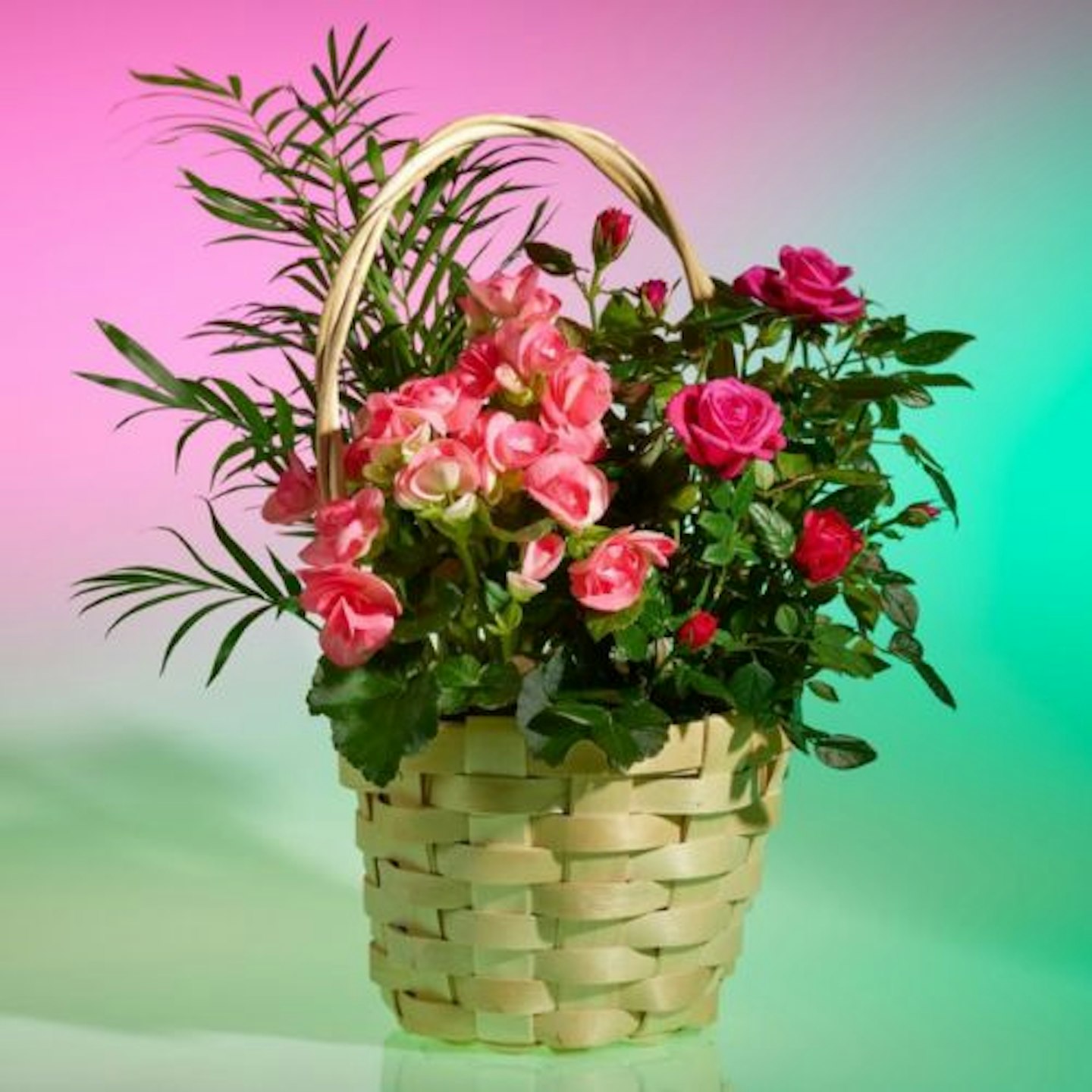 Mother's Day Pink Flowering Basket