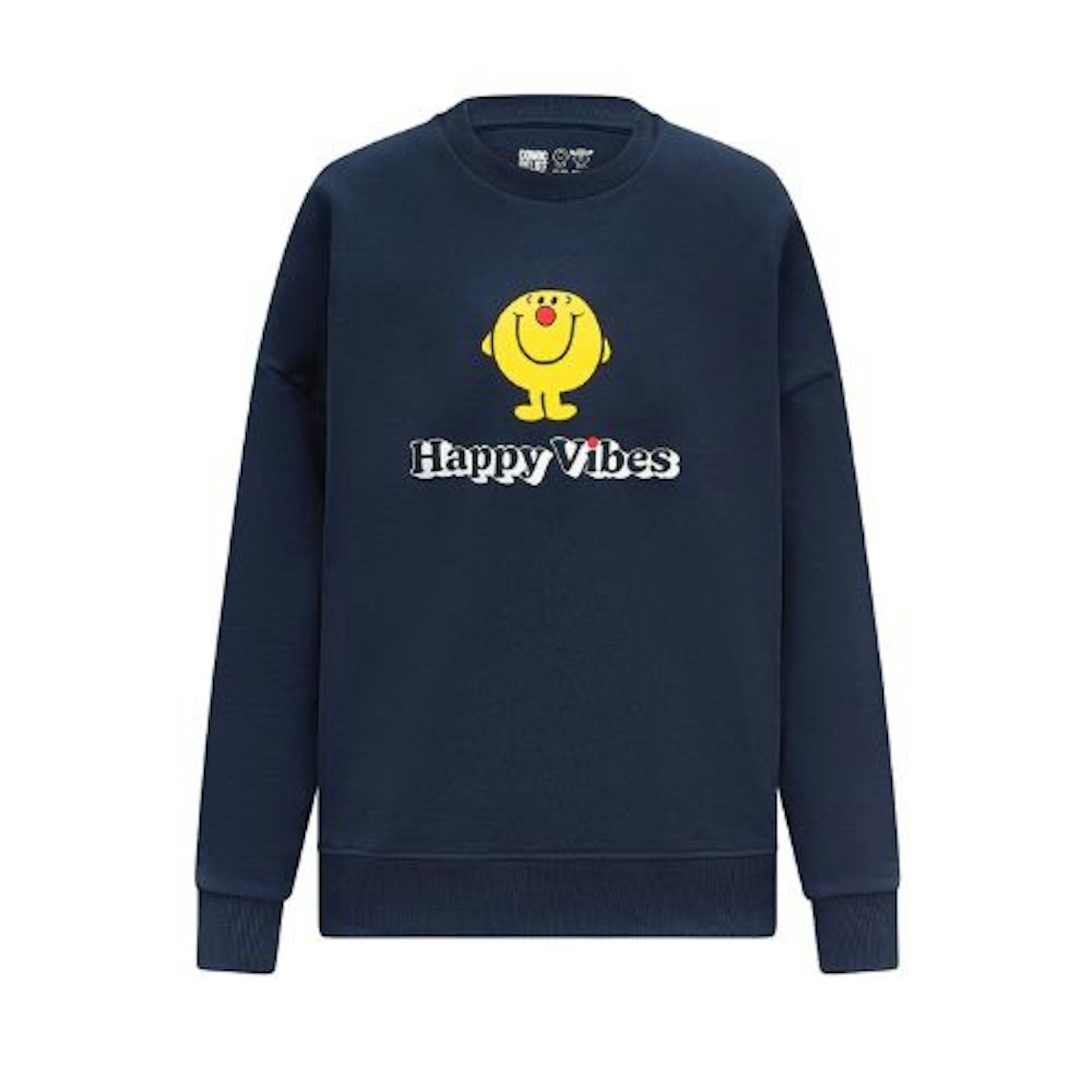RED NOSE DAY Adult Unisex Mr. Happy Navy Sweatshirt
