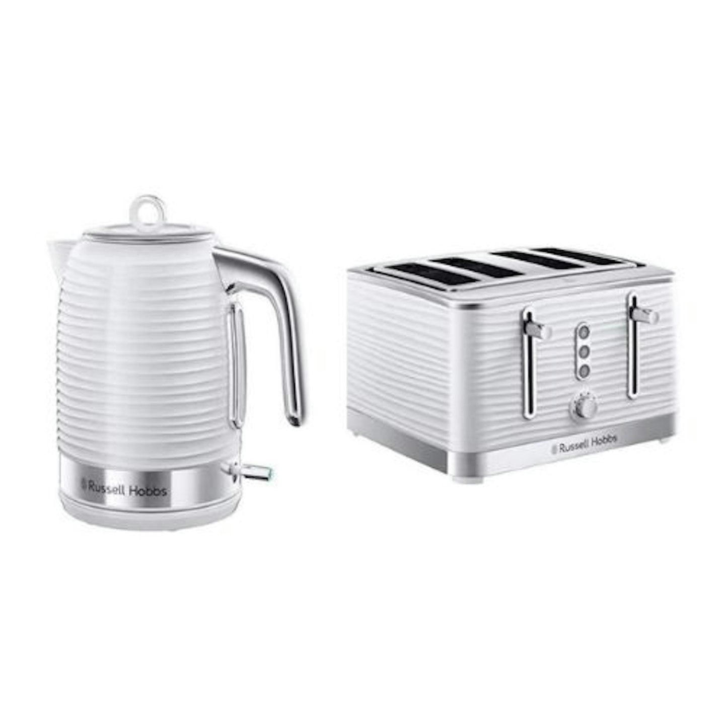 Russell Hobbs Inspire White Kettle and Toaster Set