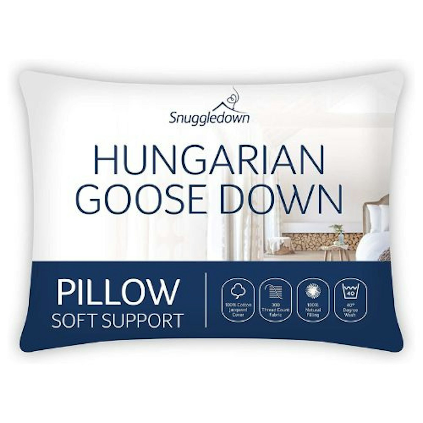 Snuggledown Hungarian Goose Down White Pillow