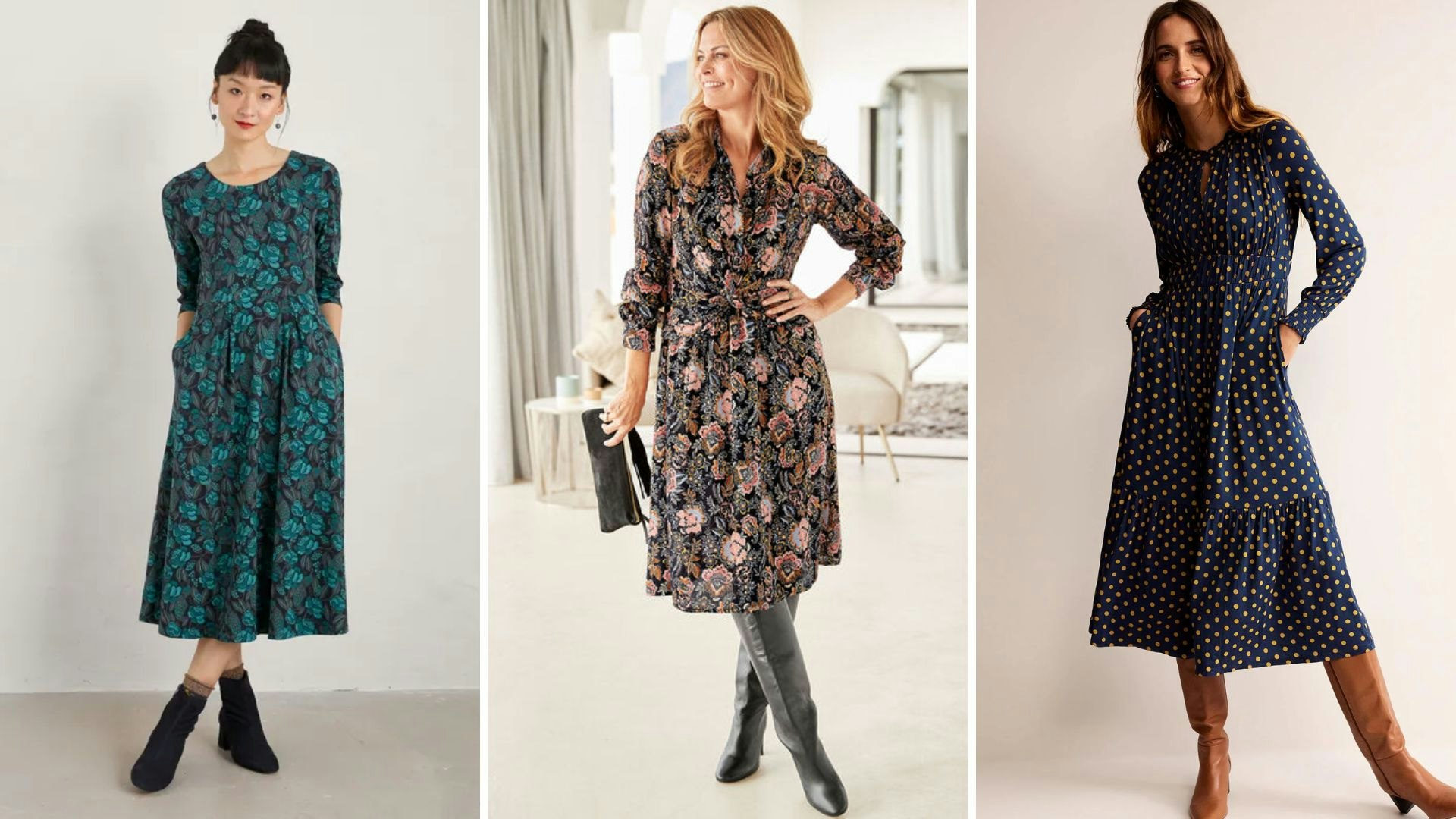 Fashion Ladies Dress New Retro Stitching A-line Dotl Ladies Skirts Casual  Women Dress @ Best Price Online
