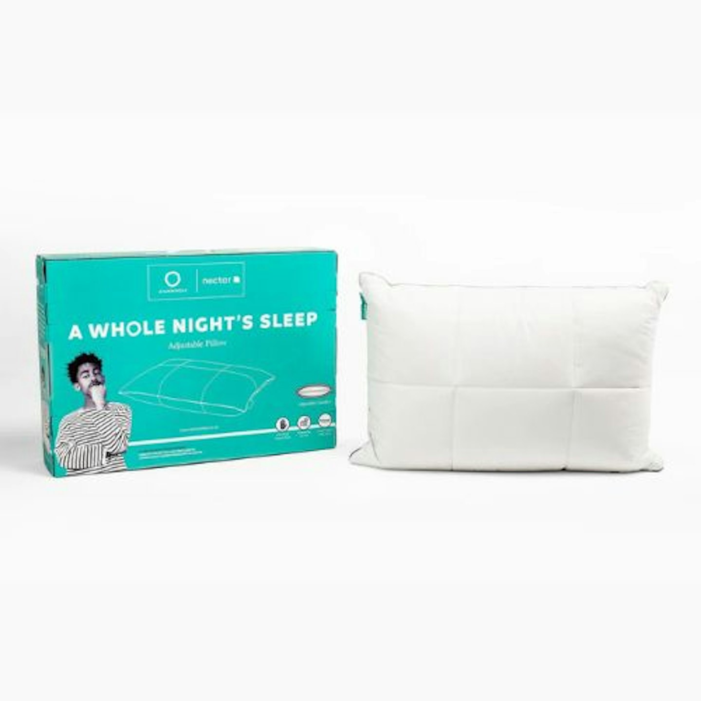 A WHOLE NIGHT’S SLEEP ADJUSTABLE MEMORY FOAM PILLOW