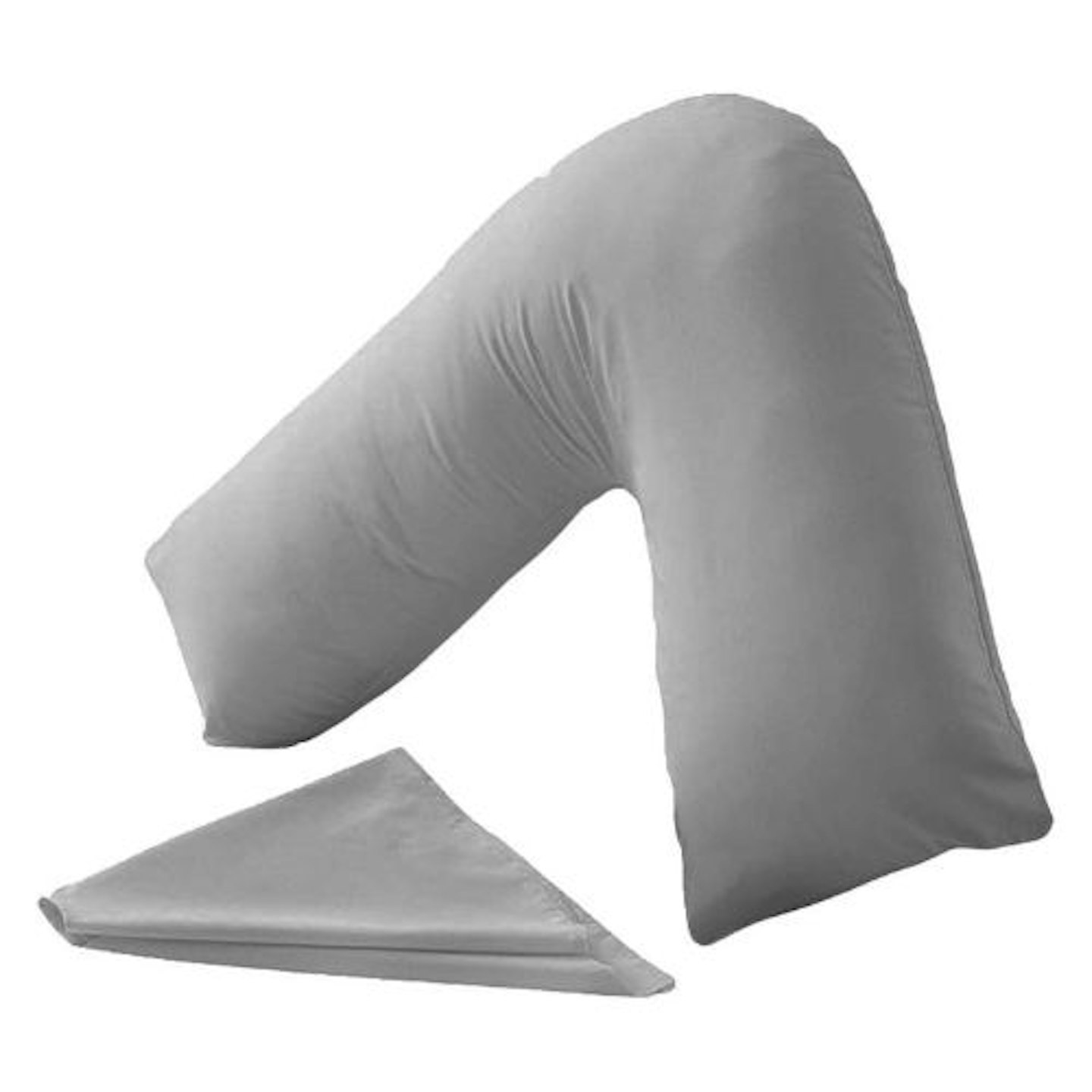 CnA Stores Orthopaedic V-Shaped Pillow Extra Cushioning Support For Head, Neck & Back (Grey, V-pillow With Cover)