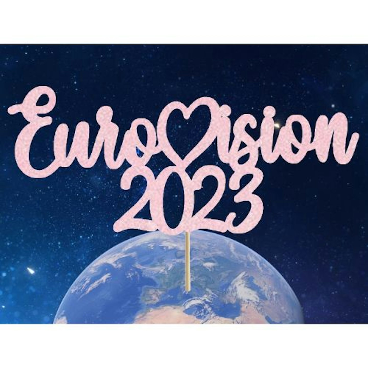 Eurovision Cake Topper, Eurovision Centrepiece, Cake Topper, Eurovision Party, Eurovision 2023, Colour Options
