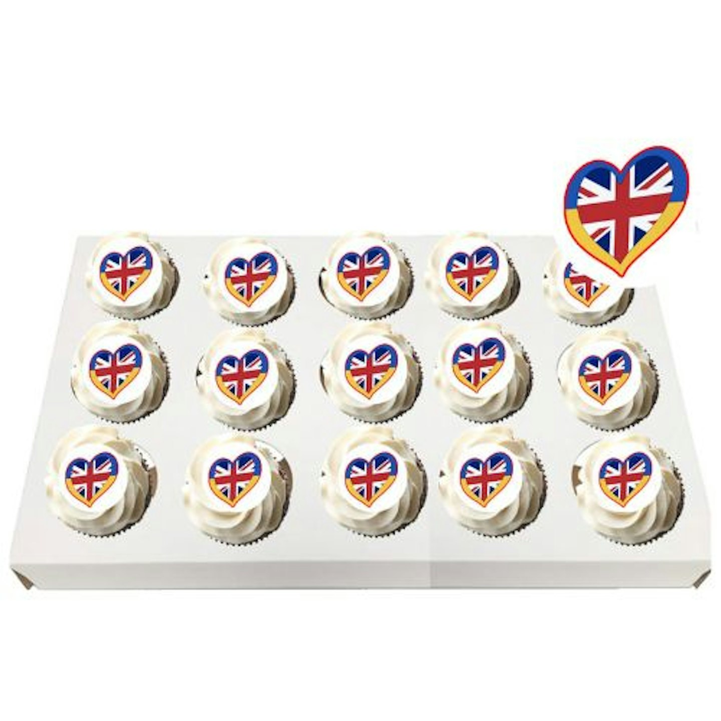 Eurovision Edible Cake Toppers - Union Jack Ukraine Heart I love Eurovision Party Pack!