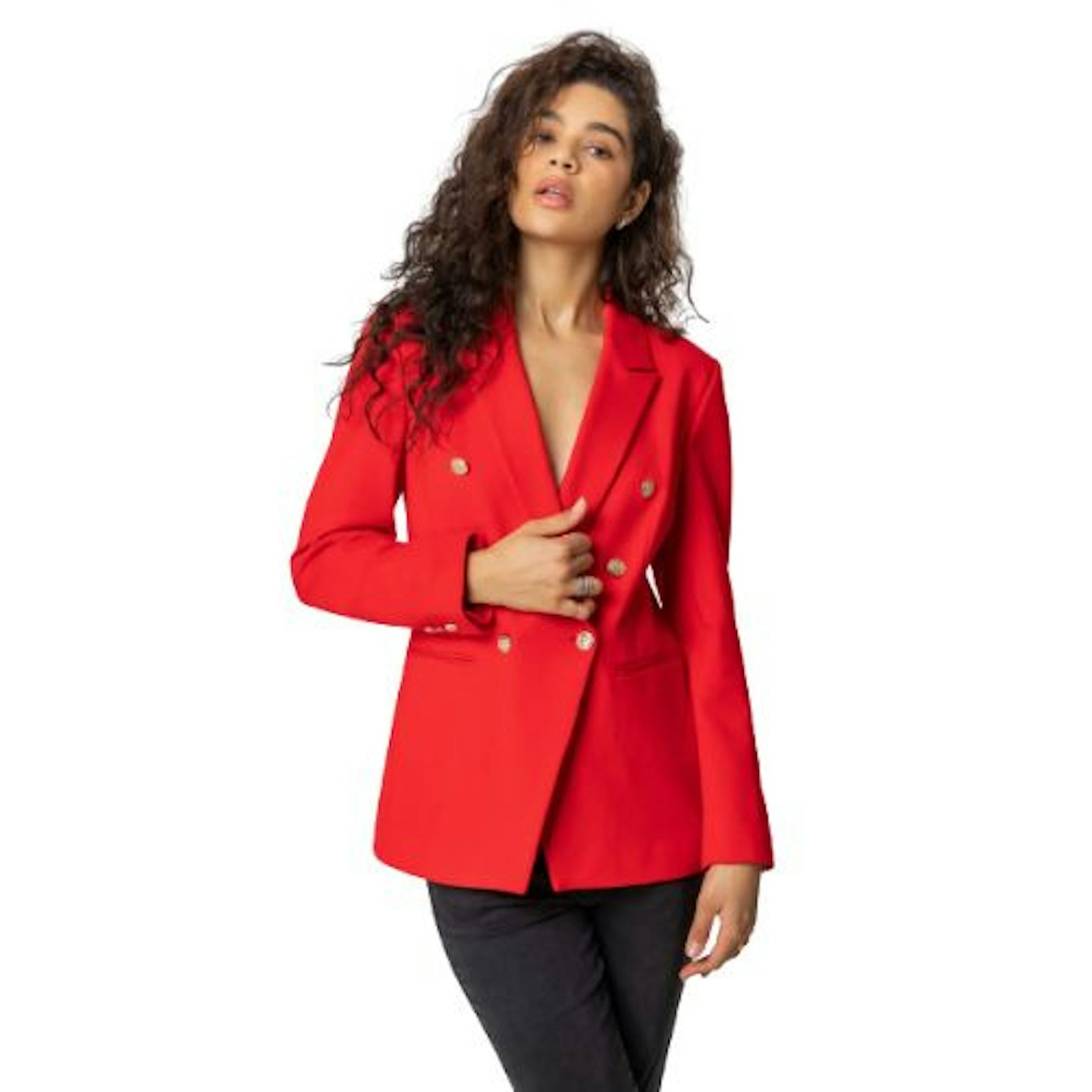 Red Double Breasted Smart Blazer