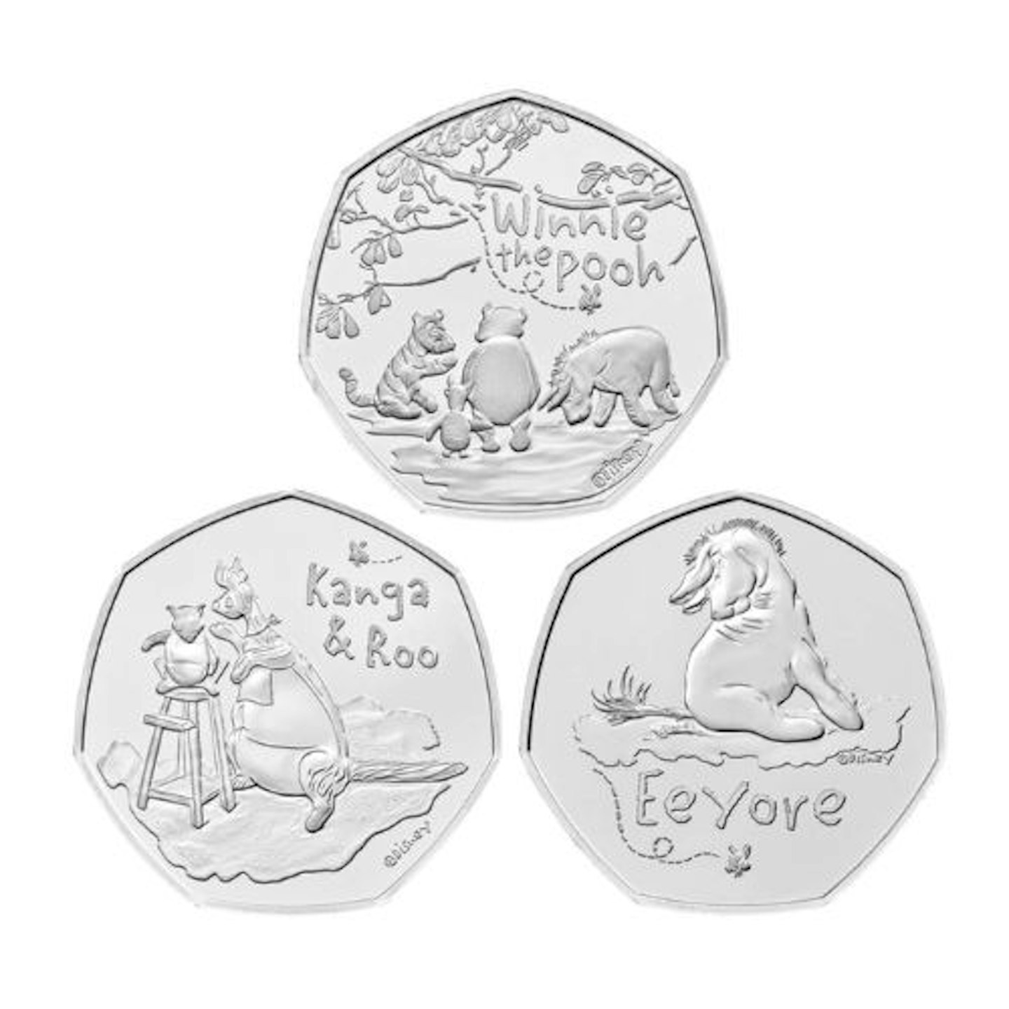 Winnie the Pooh & Friends 2022 UK 50p Brilliant Uncirculated Coin 3 Coin Series