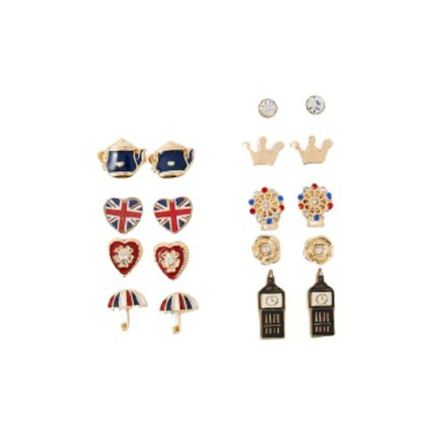 London Stud Earrings 10 Pack