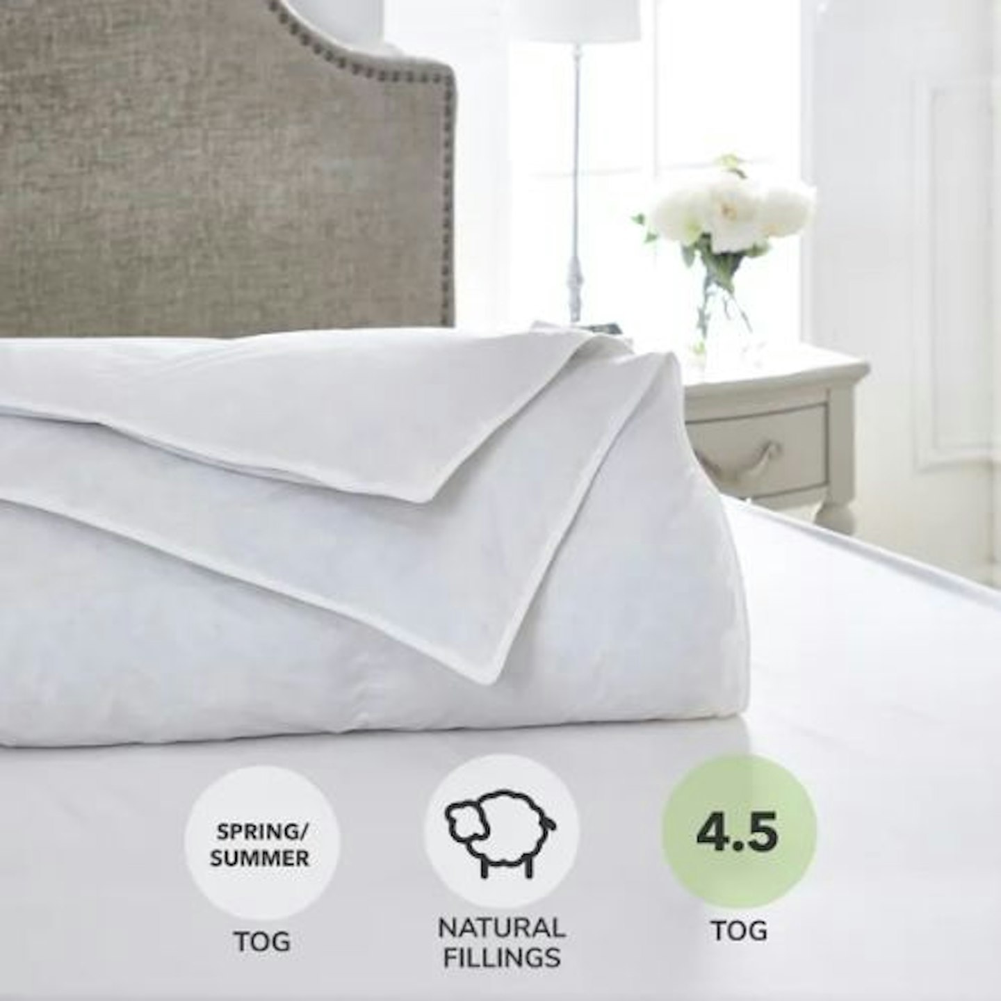 Dorma Luxurious White Goose Down 4.5 Tog Duvet