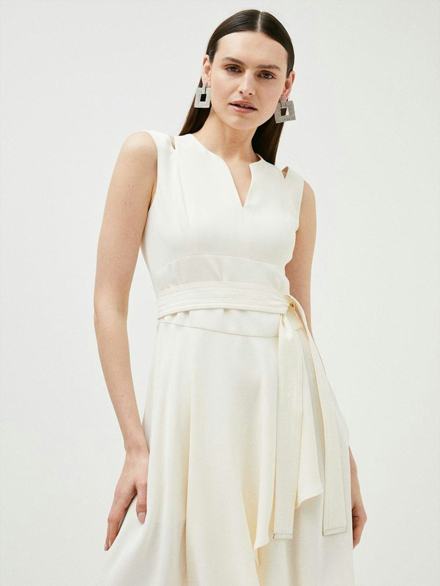 Soft Tailored Short Waterfall Mini Dress