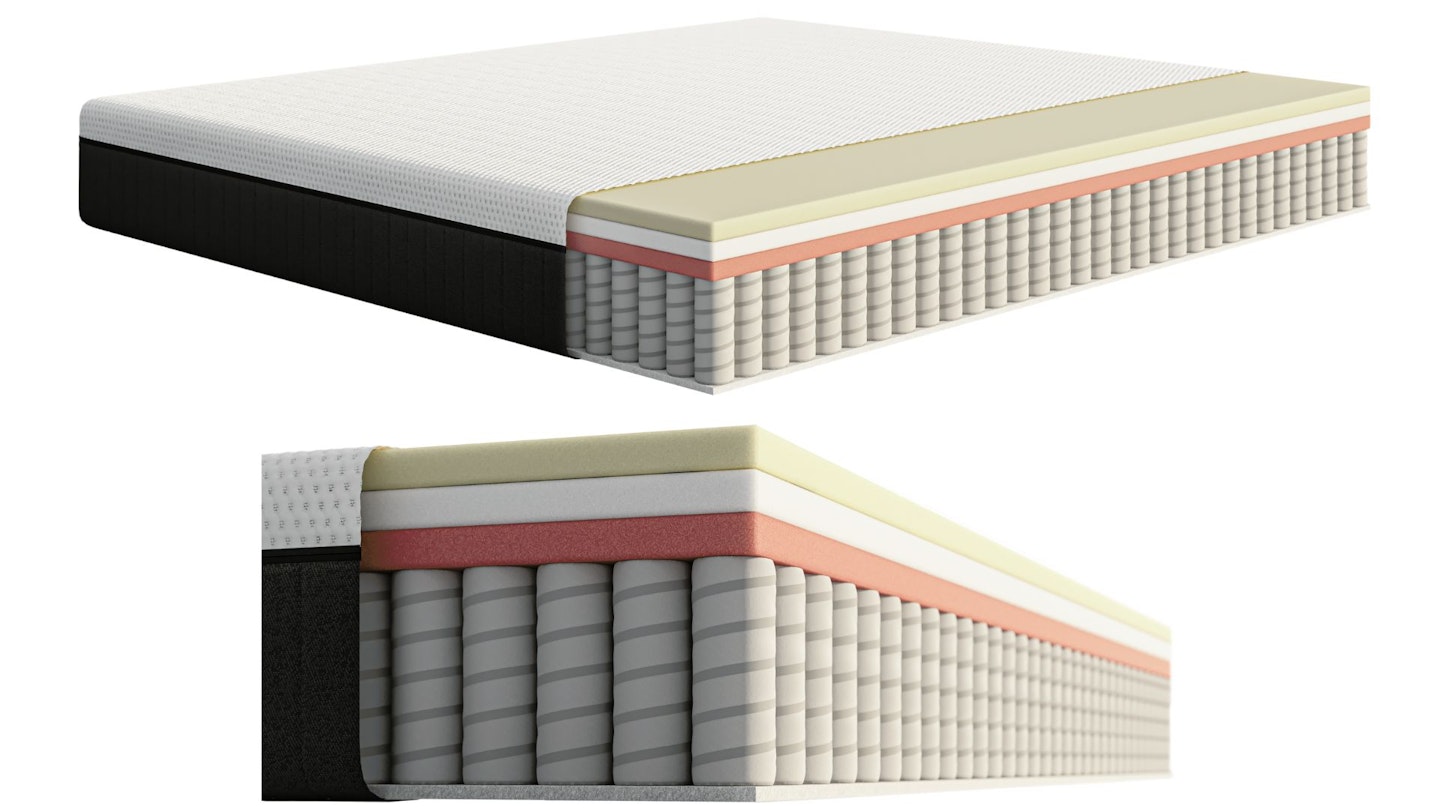 Cross section of a hybrid mattress