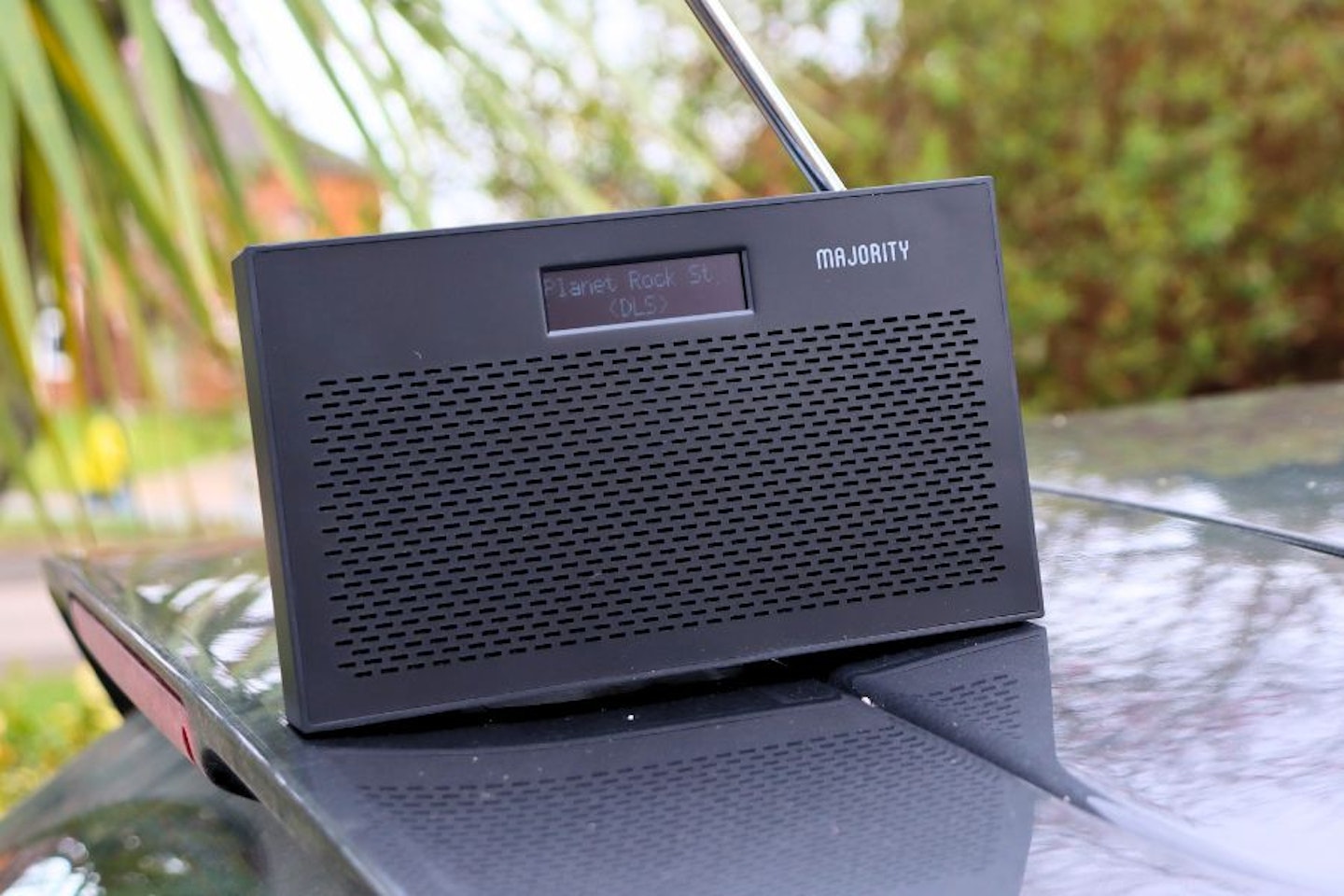 Majority Histon Portable Digital Radio outside on a car roof