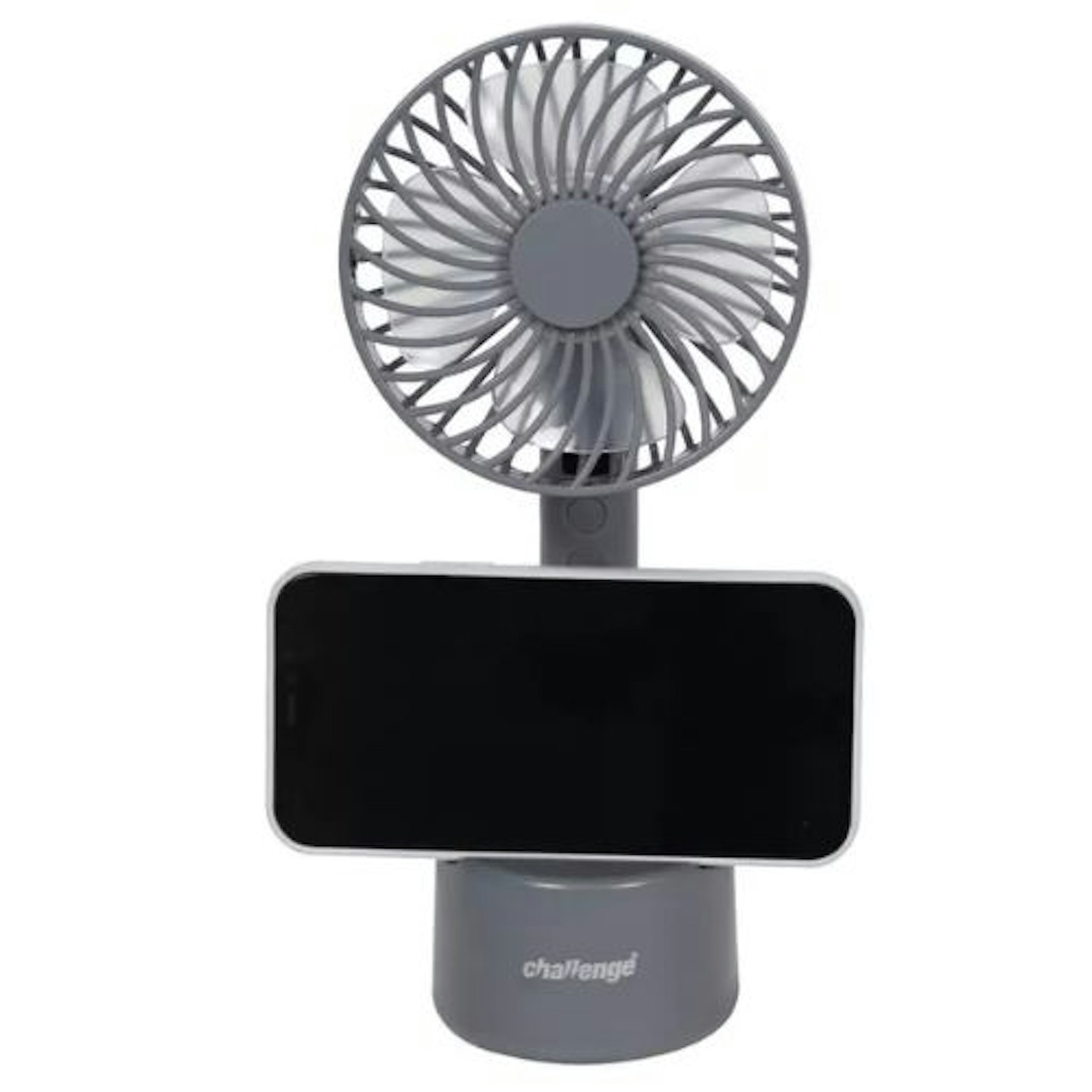 Challenge Grey Hand Held Desk Fan With Dock