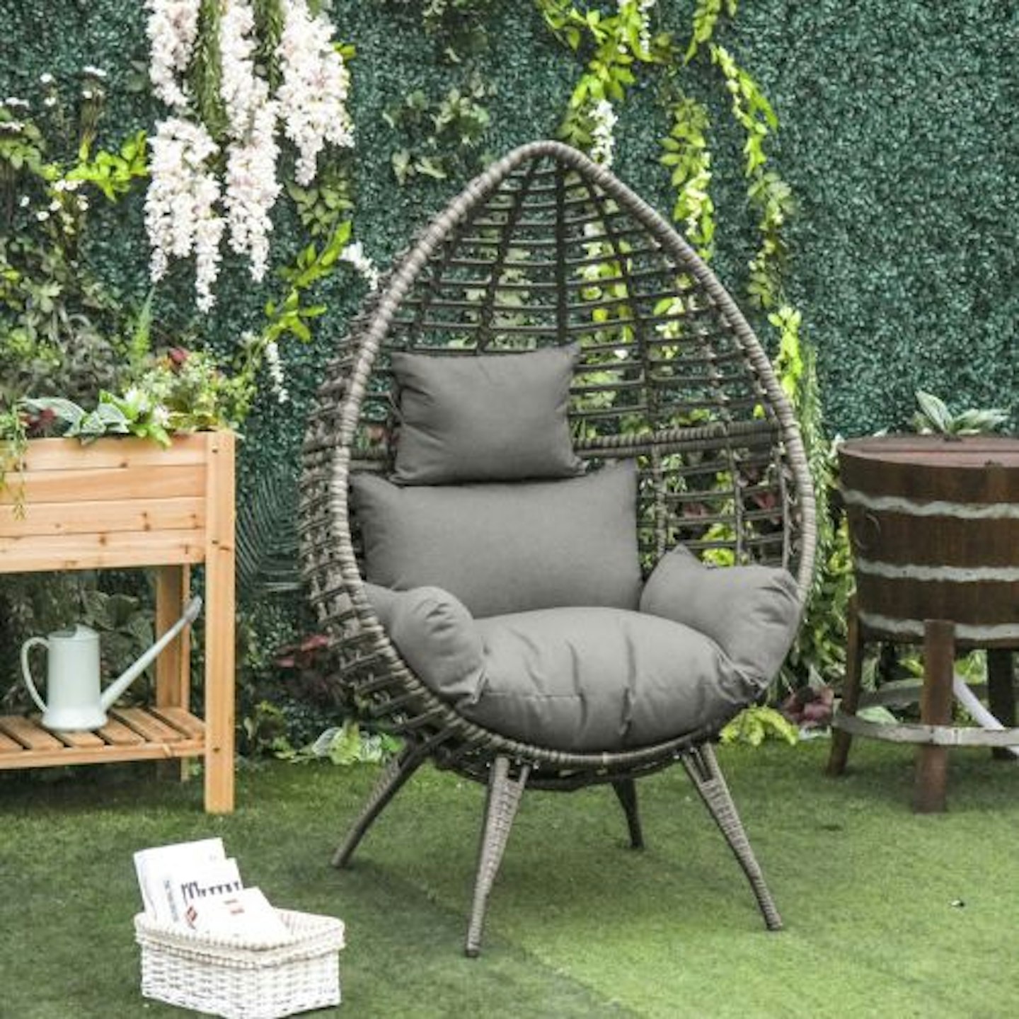 Rattan Wicker Teardrop Chair by Outsunny