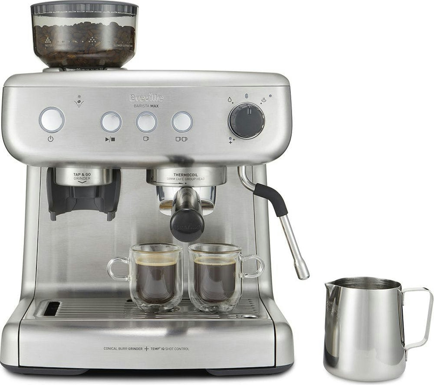 The best bean-to-cup coffee machines: BREVILLE VCF126 Barista Max Coffee Machine - Stainless Steel