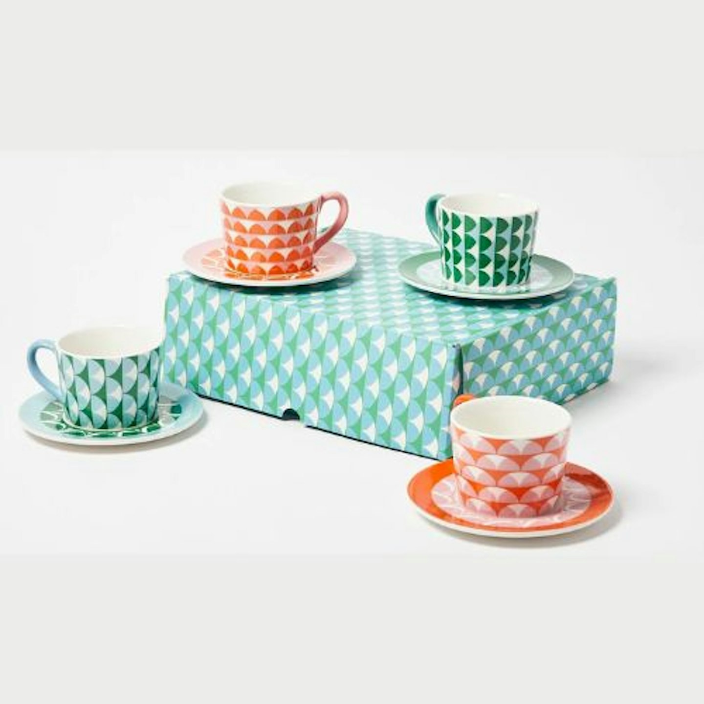 Clarence Ceramic Cup and Saucers Set