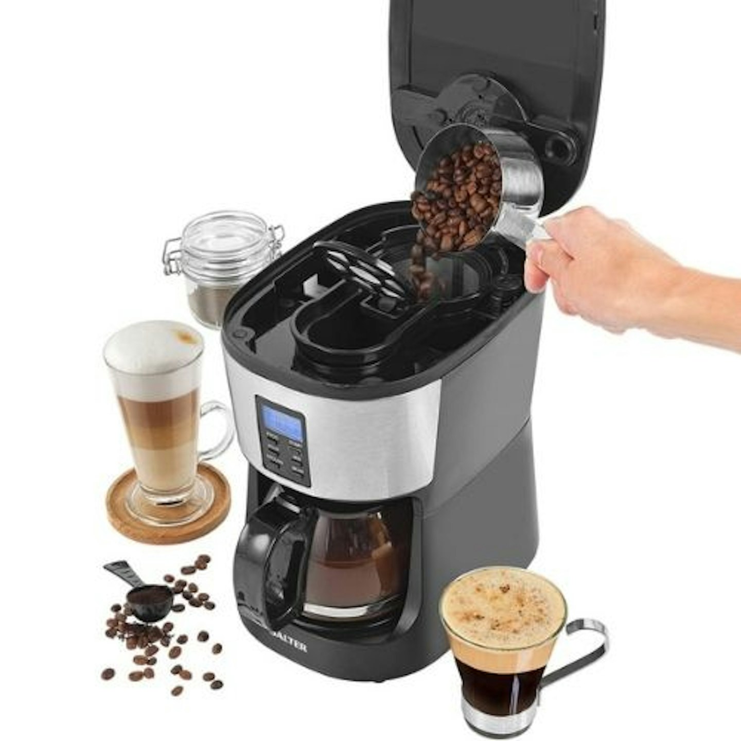 Salter EK4368 Black 750ml Caffe Bean-To-Jug Filter Coffee Maker