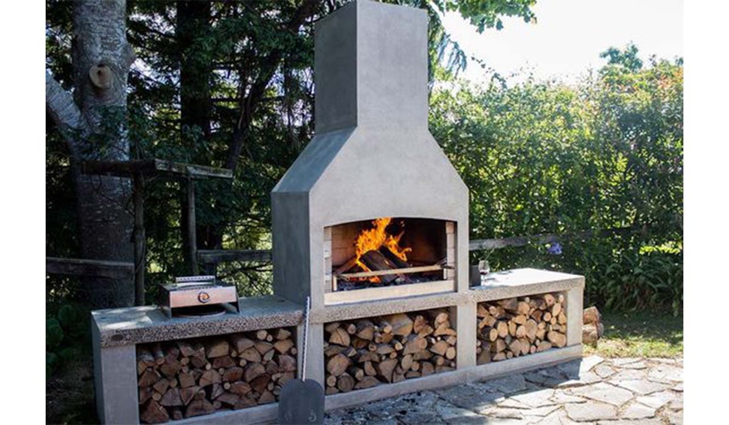 Stone fireplace BBQ and oven