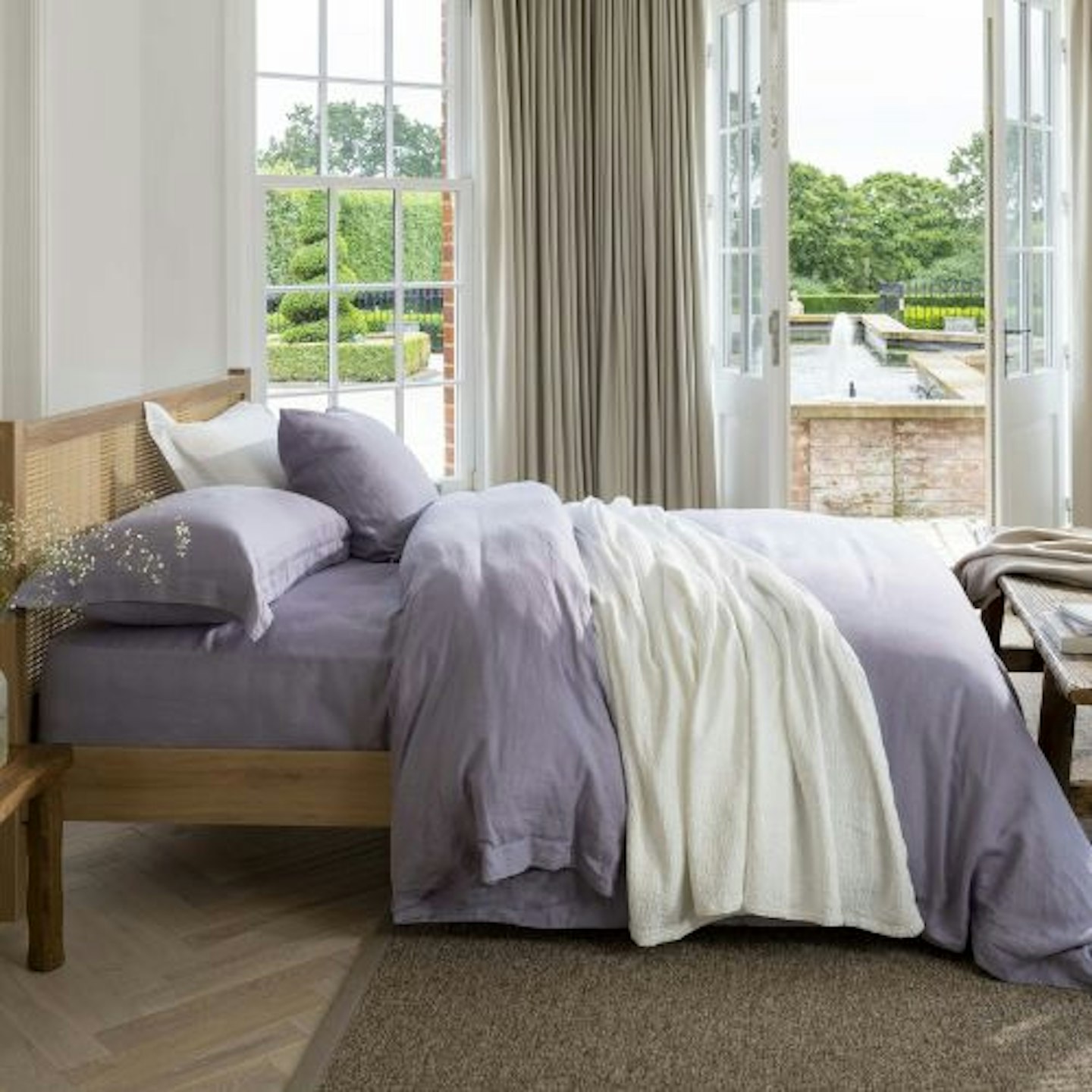 Lavender French Linen Double Duvet Cover