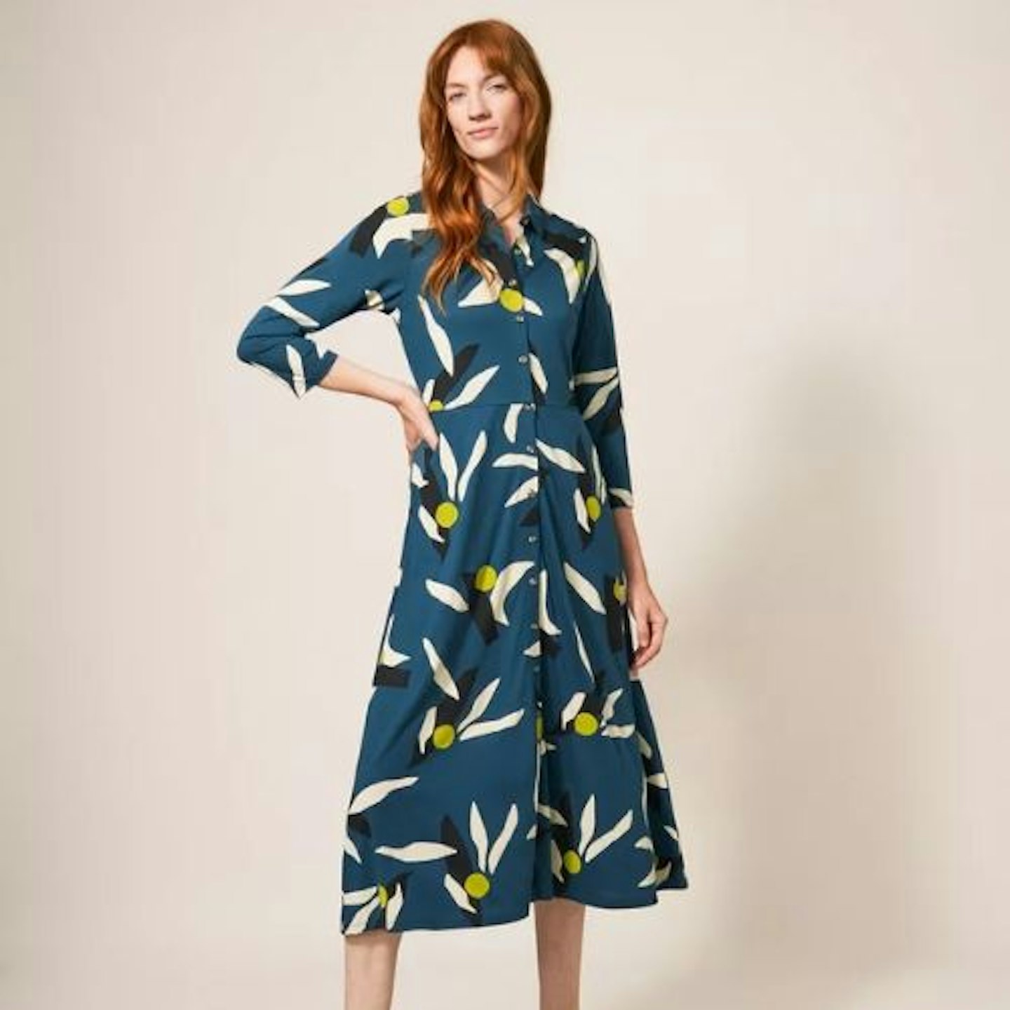 RUA PRINTED MIDI DRESS