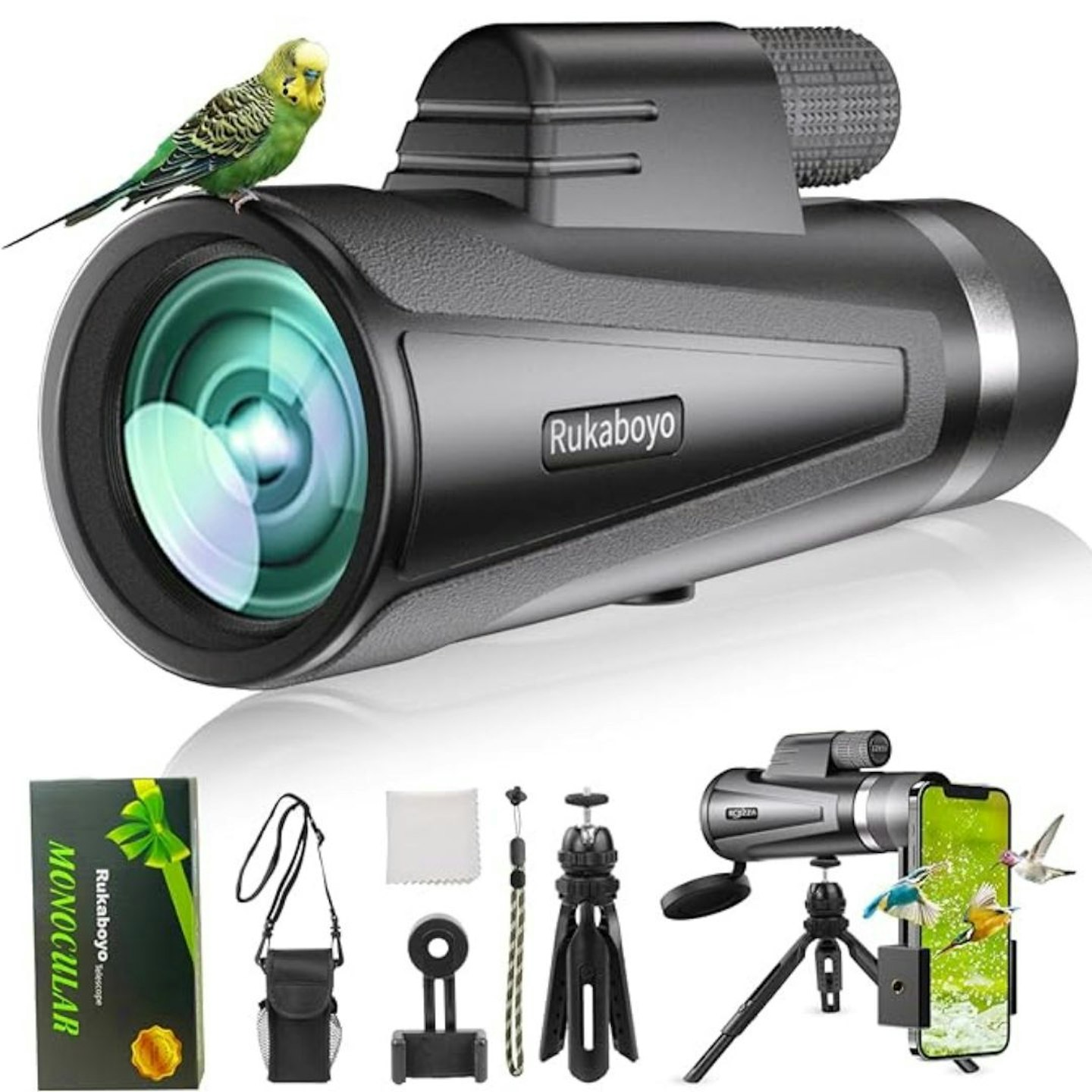 The best bird-watching gifts: 12X50 HD Monocular Telescope High Powered with Smartphone Adapter