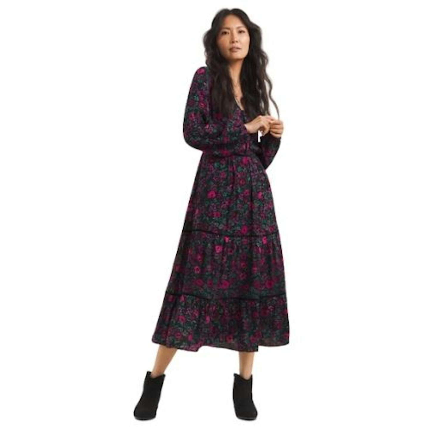 Julipa Velvet Trim Midi Dress