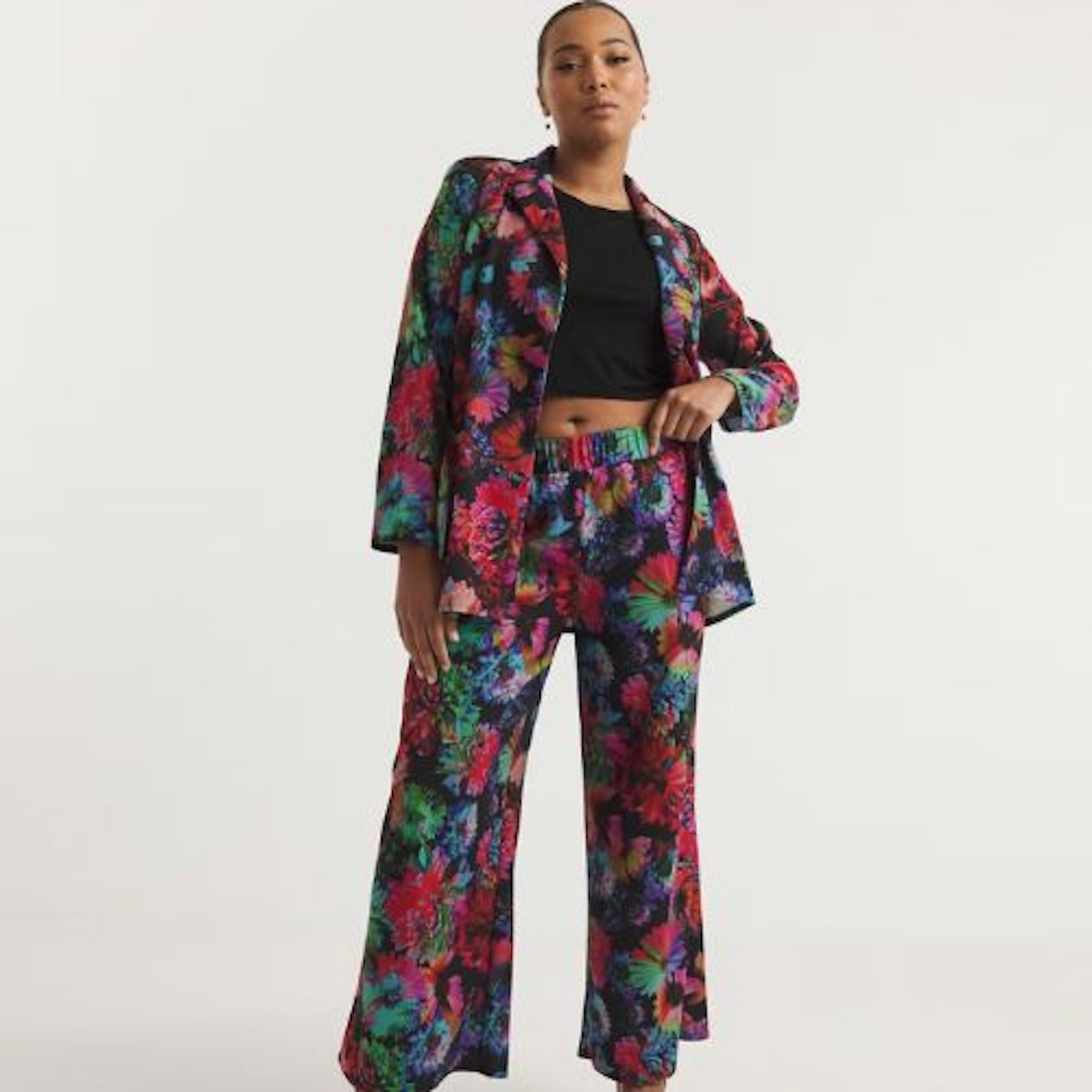 Floral Scuba Crepe Co-ords in Vibrant