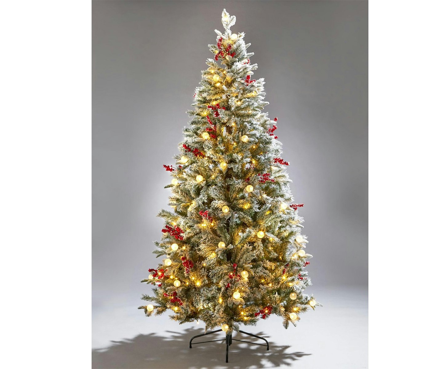 7ft Vermont Flocked Pre-Lit Mixed Tips Christmas Tree