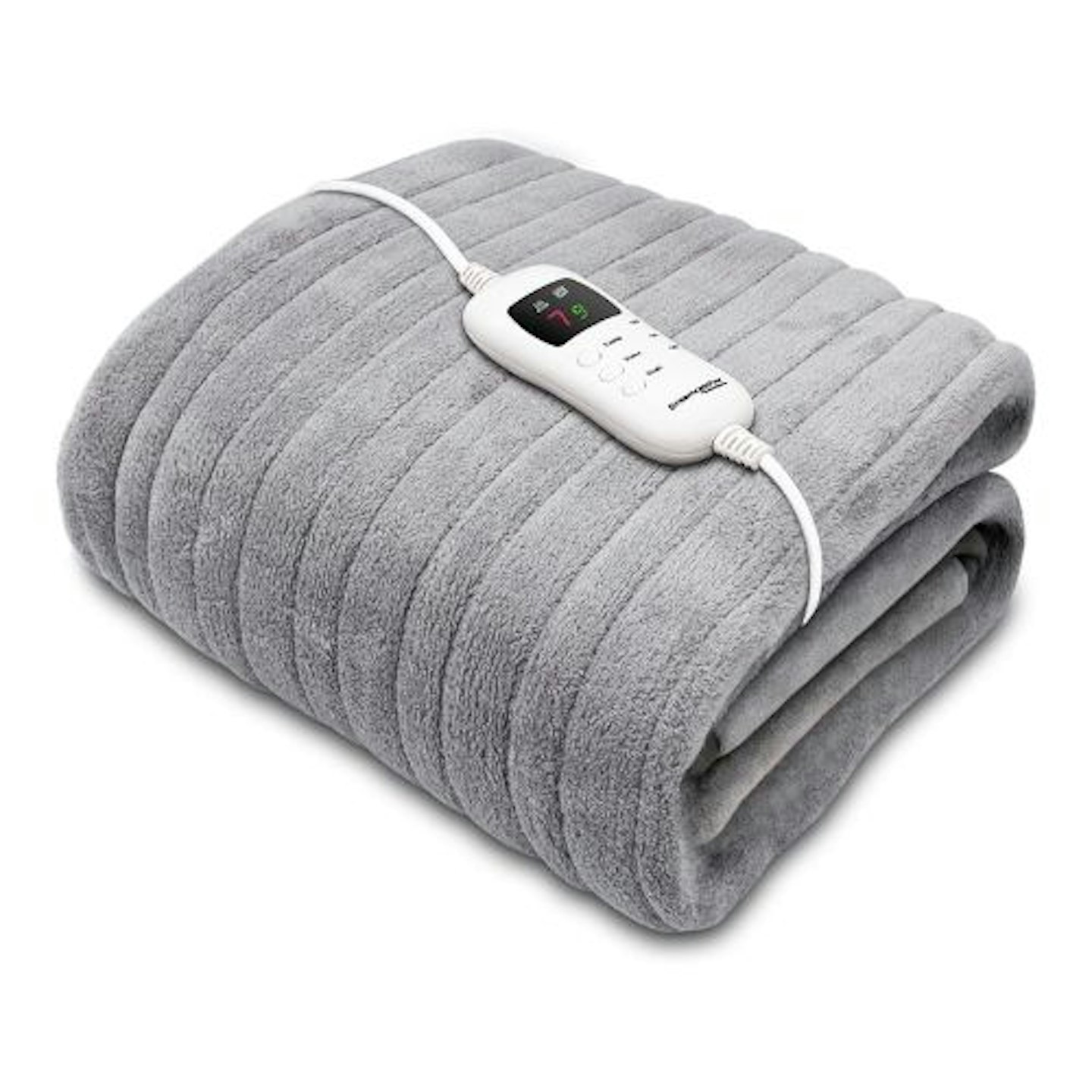 Dreamcatcher Electric Heated Throw Blanket 160 x 120cm, Machine Washable Soft Fleece Overblanket with Timer and 9 Control Heat Settings Grey