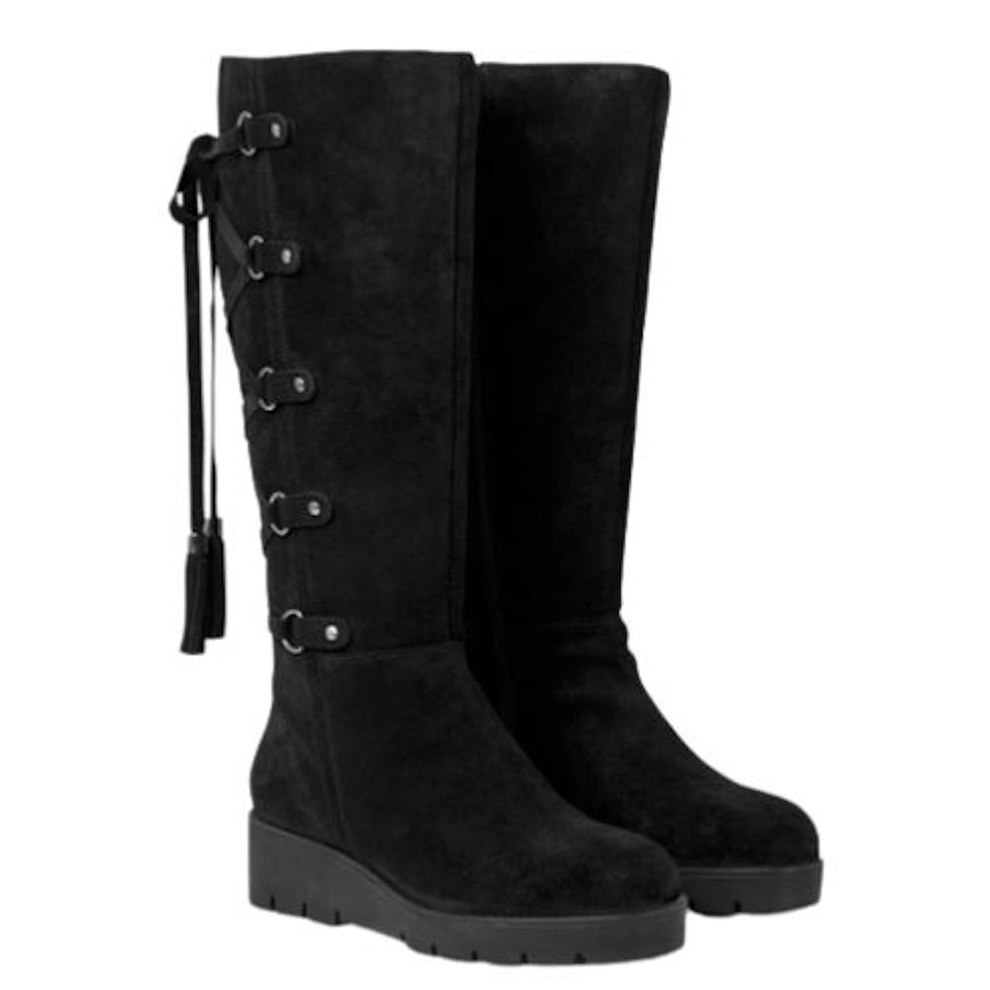 Joe Browns Suede Lace Up Boots Super Curvy Calf EEE Fit