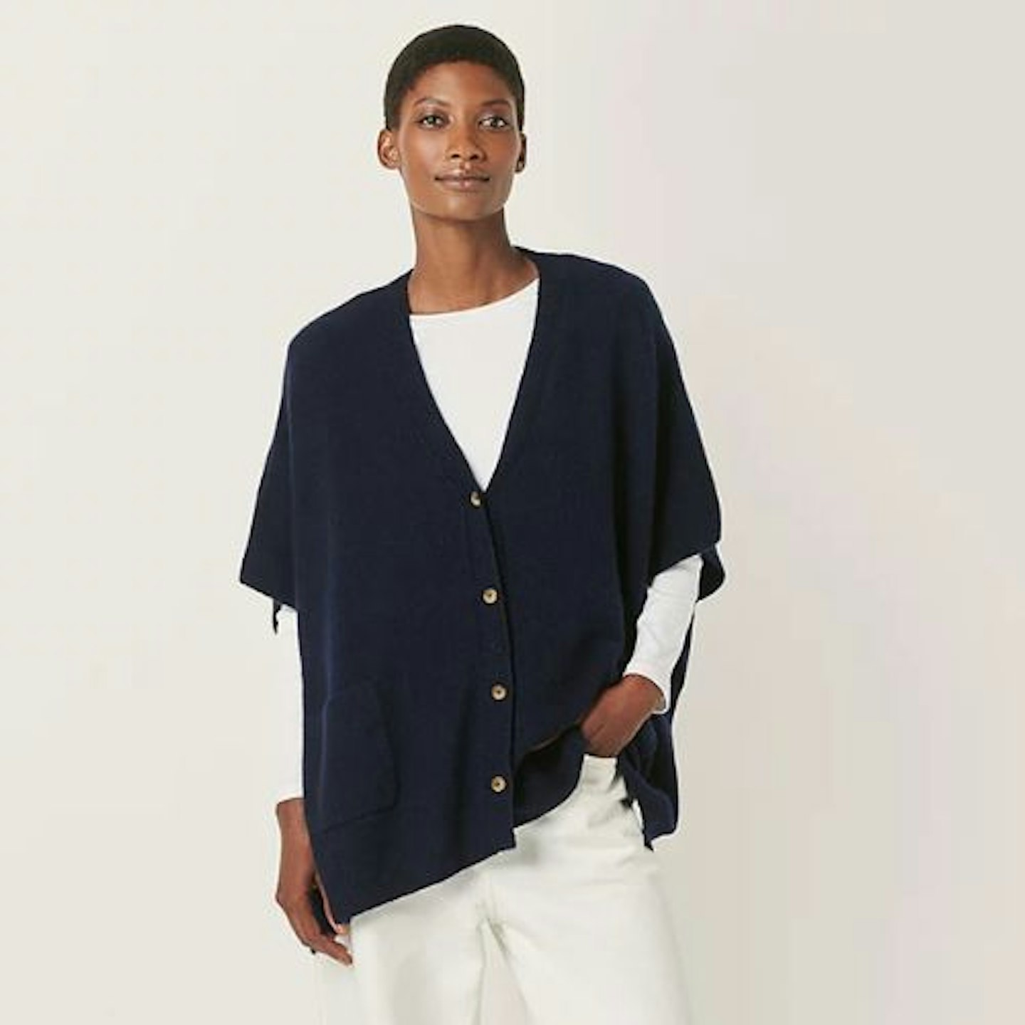 Oversized Sleeveless Cardigan with Organic Cotton