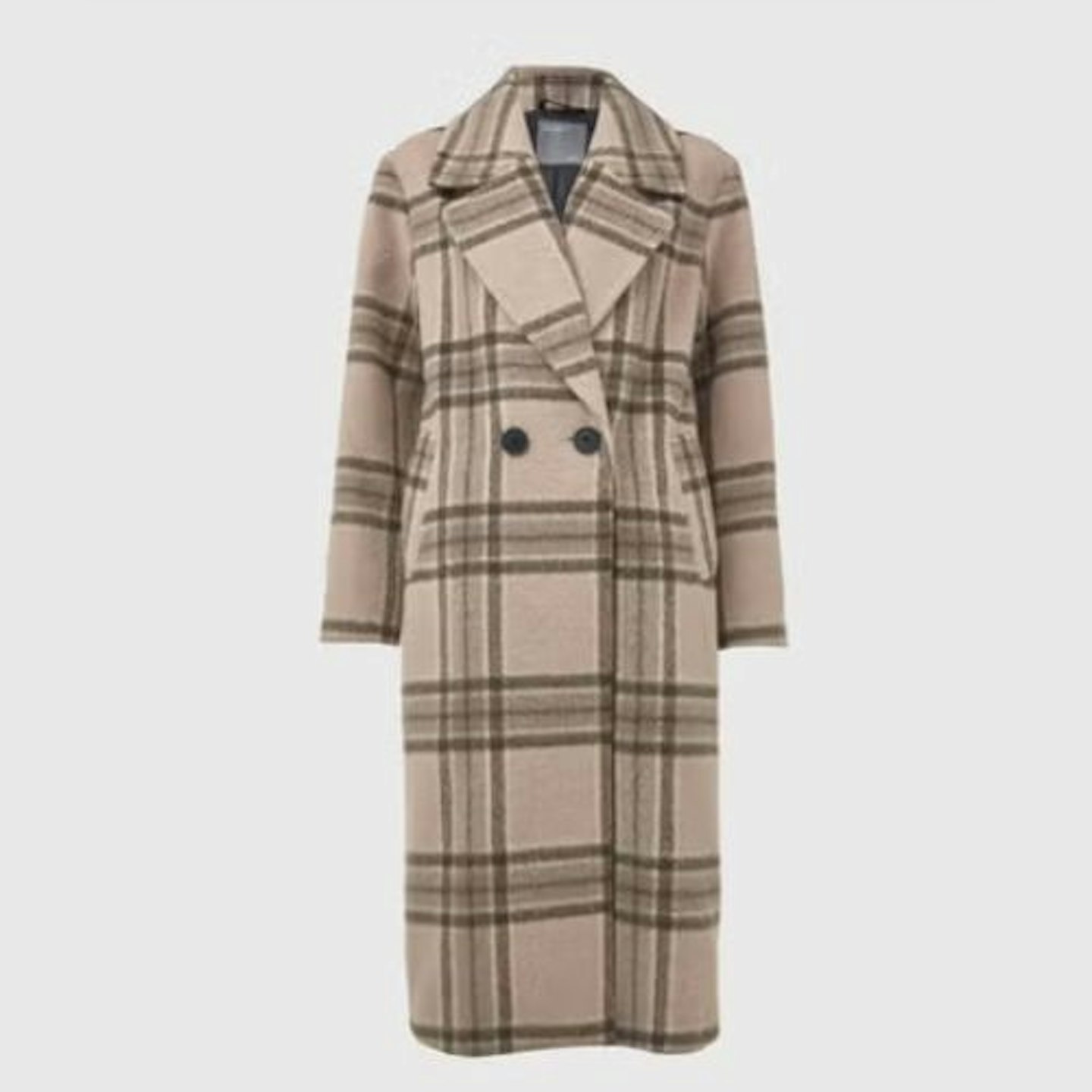 Beige Check Coat