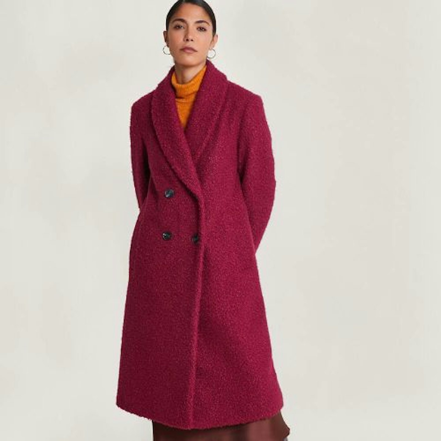 Bobbie boucle coat red