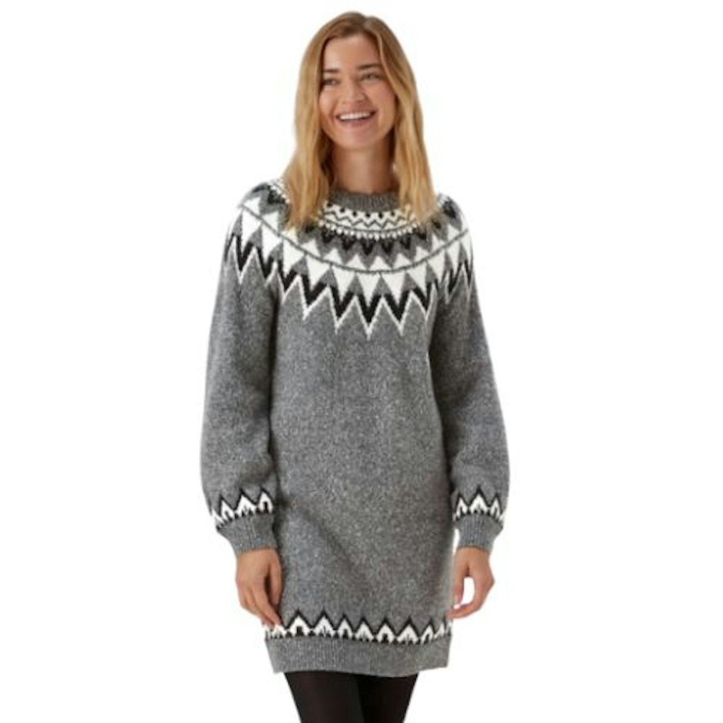 Charcoal Fair Isle Sparkle Tunic Dress