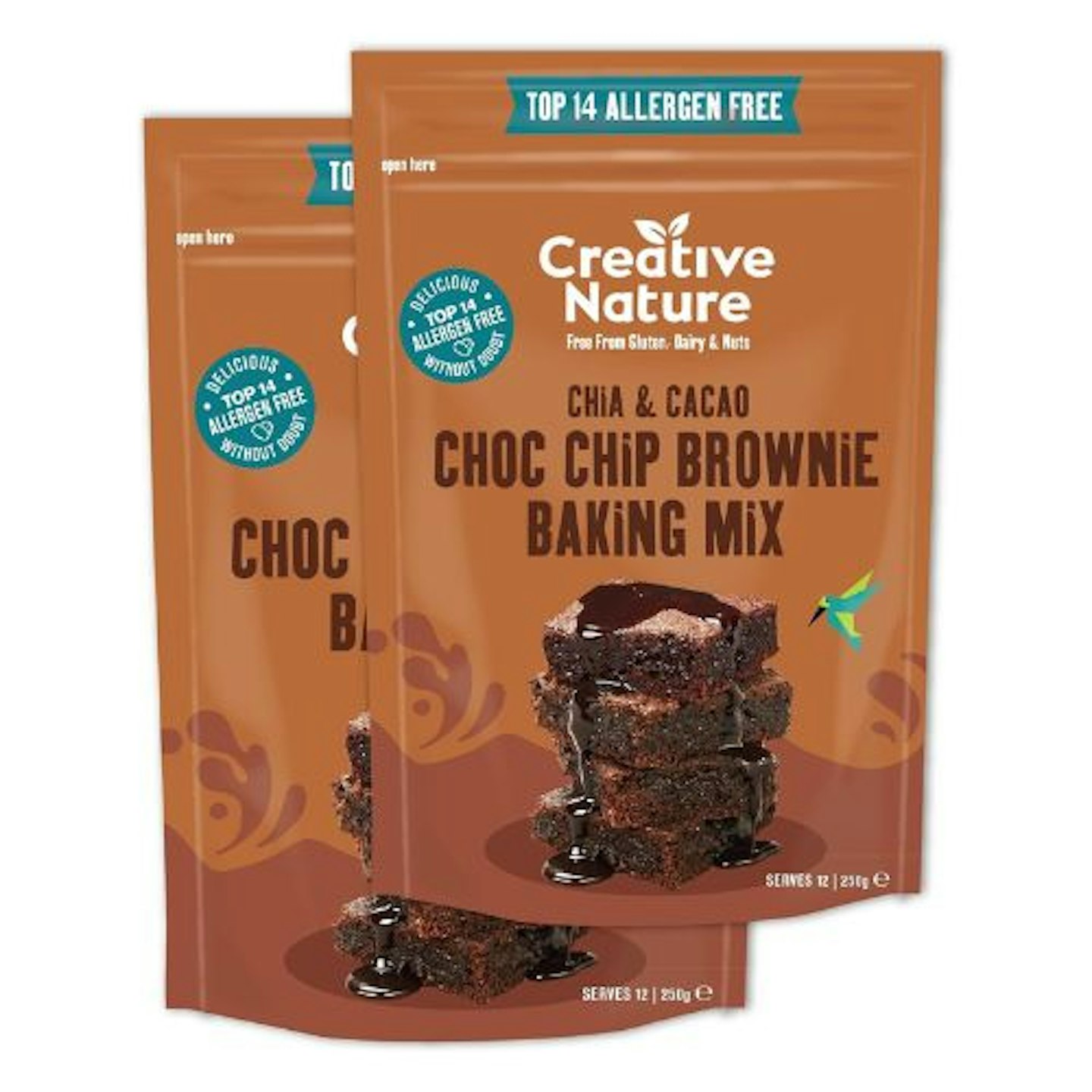 Gluten Free Cake Mix | Creative Nature Vegan Brownie Mix | Gluten Free, Nut Free, Dairy Free Baking Mix | Top 14 Allergen Free | 2 Pack