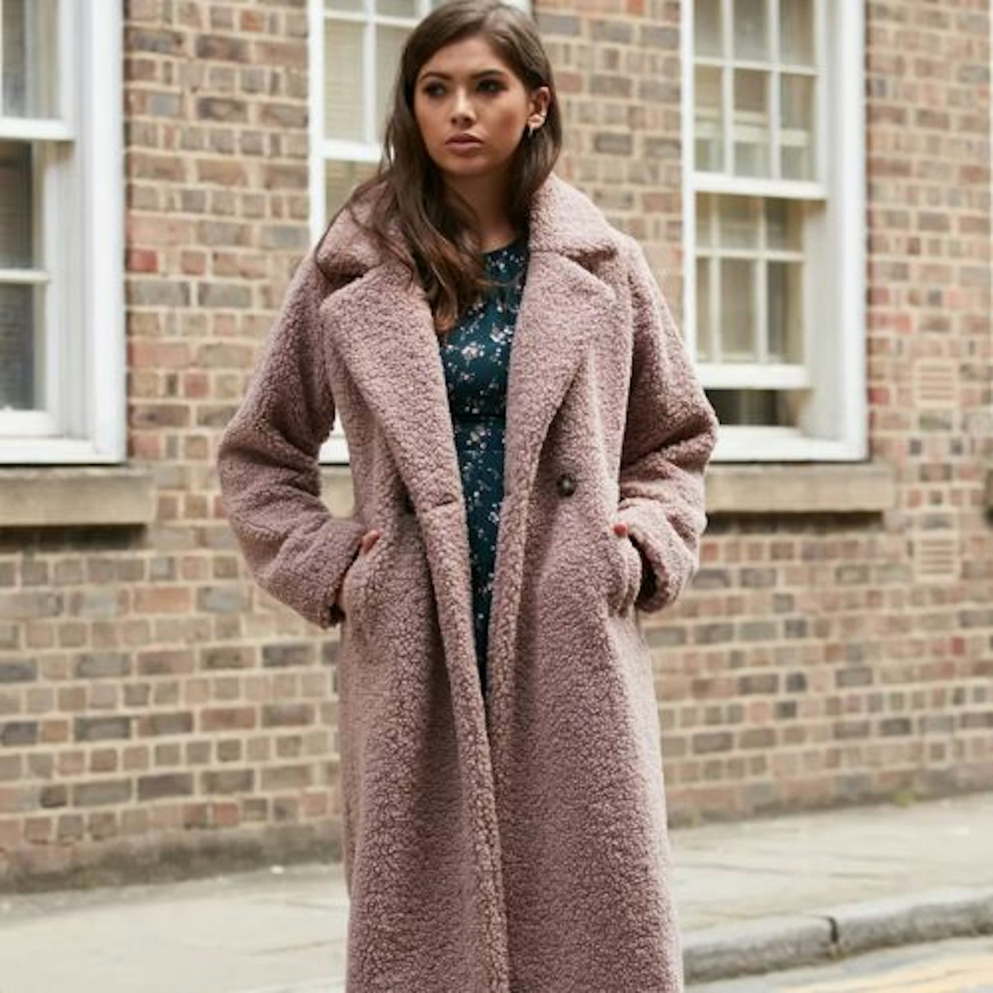 DOUBLE SECOND Longline Fur Teddy Coat
