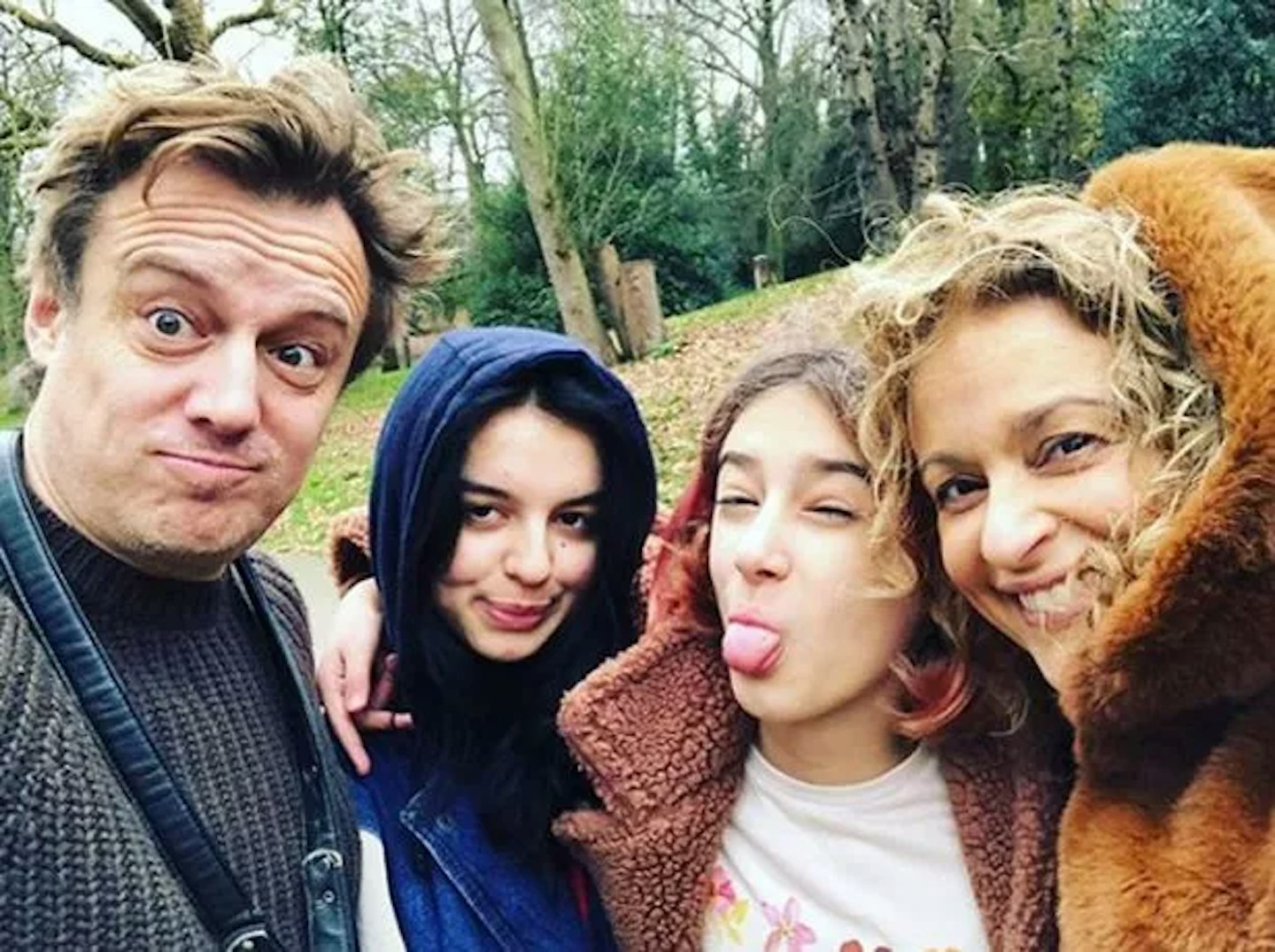 Nadia Sawalha and family