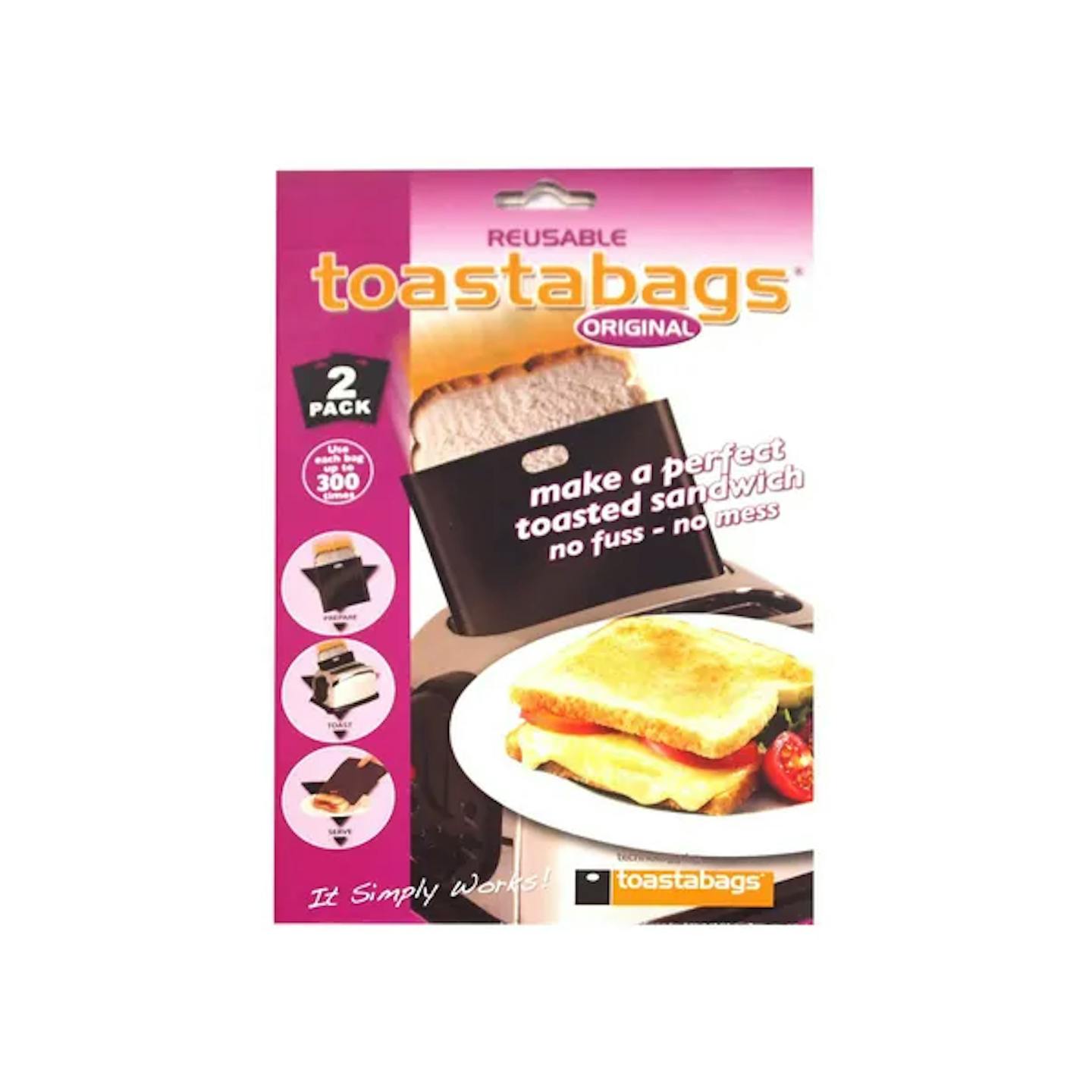 Toastabags Sacchetti Per Forno Riutilizzabili, Antiaderenti, Confezione Doppia, 40x50 Cm, Nero, Resistenti Fino A 260°C