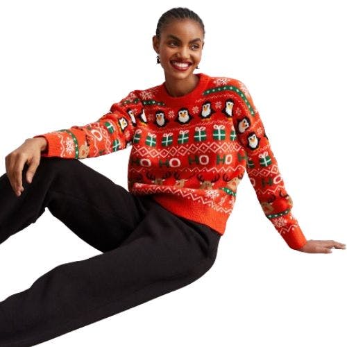 Womens christmas jumper outlet peacocks