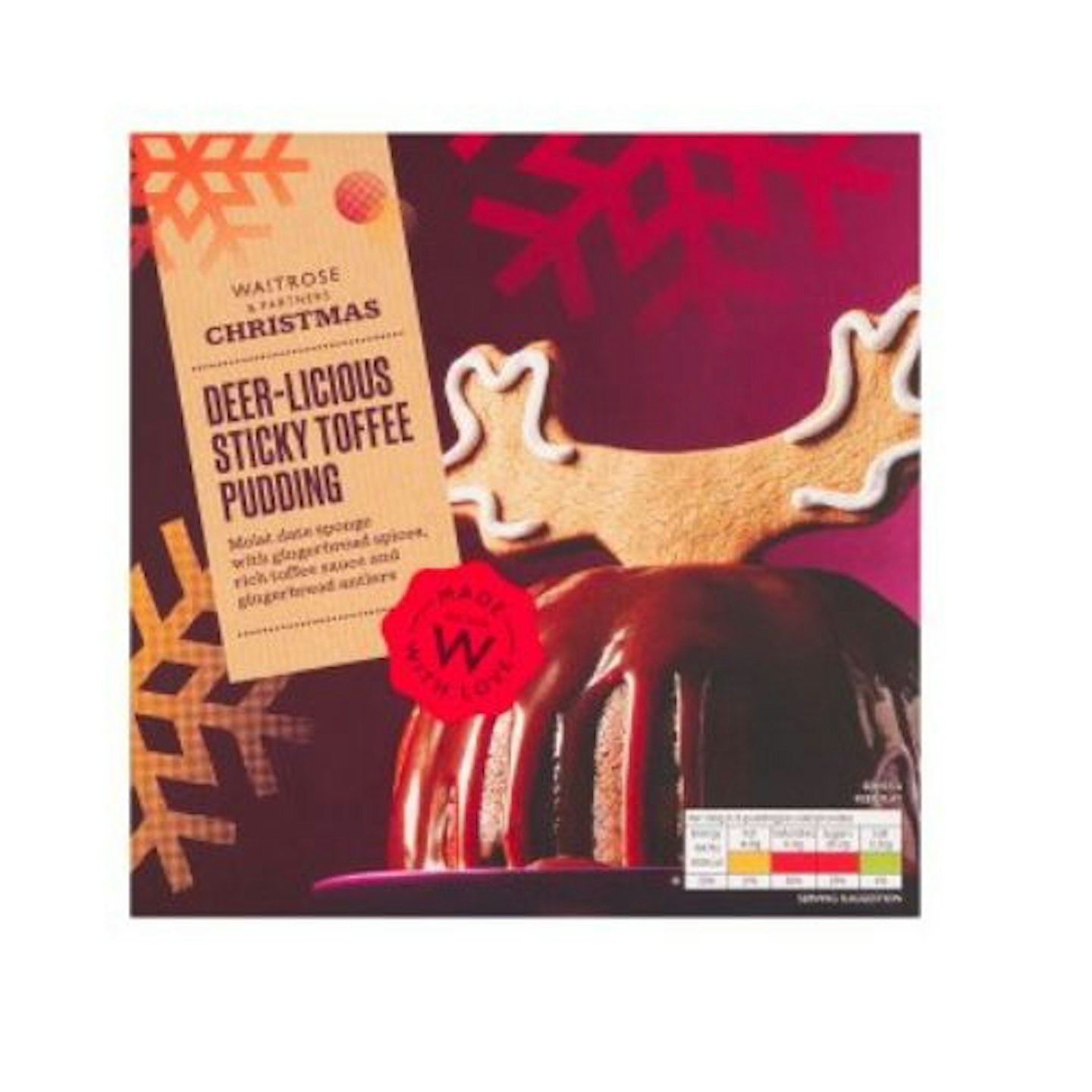 Waitrose Christmas Deer-Licious Sticky Toffee Pudding