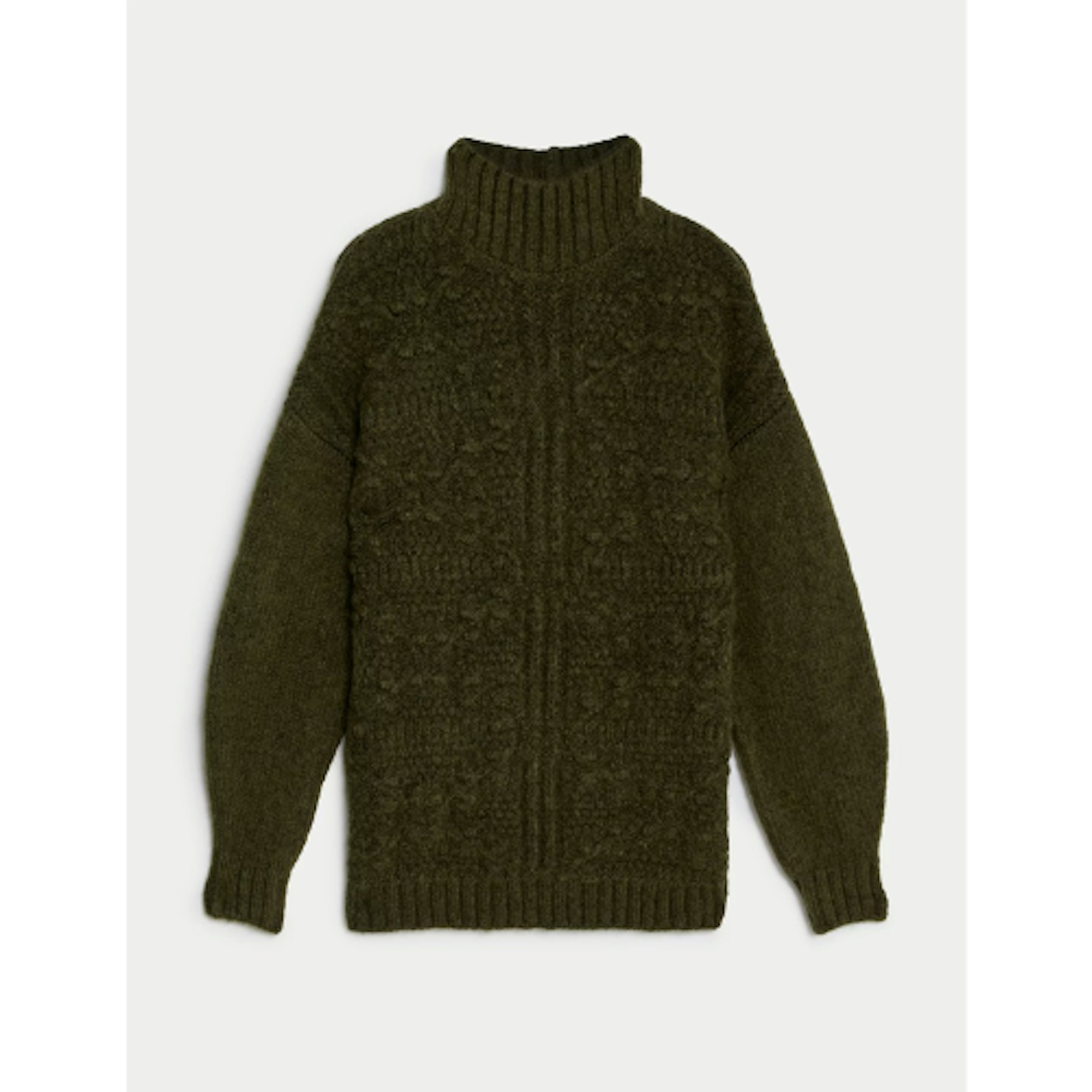Cable Knit Longline Jumper with Wool