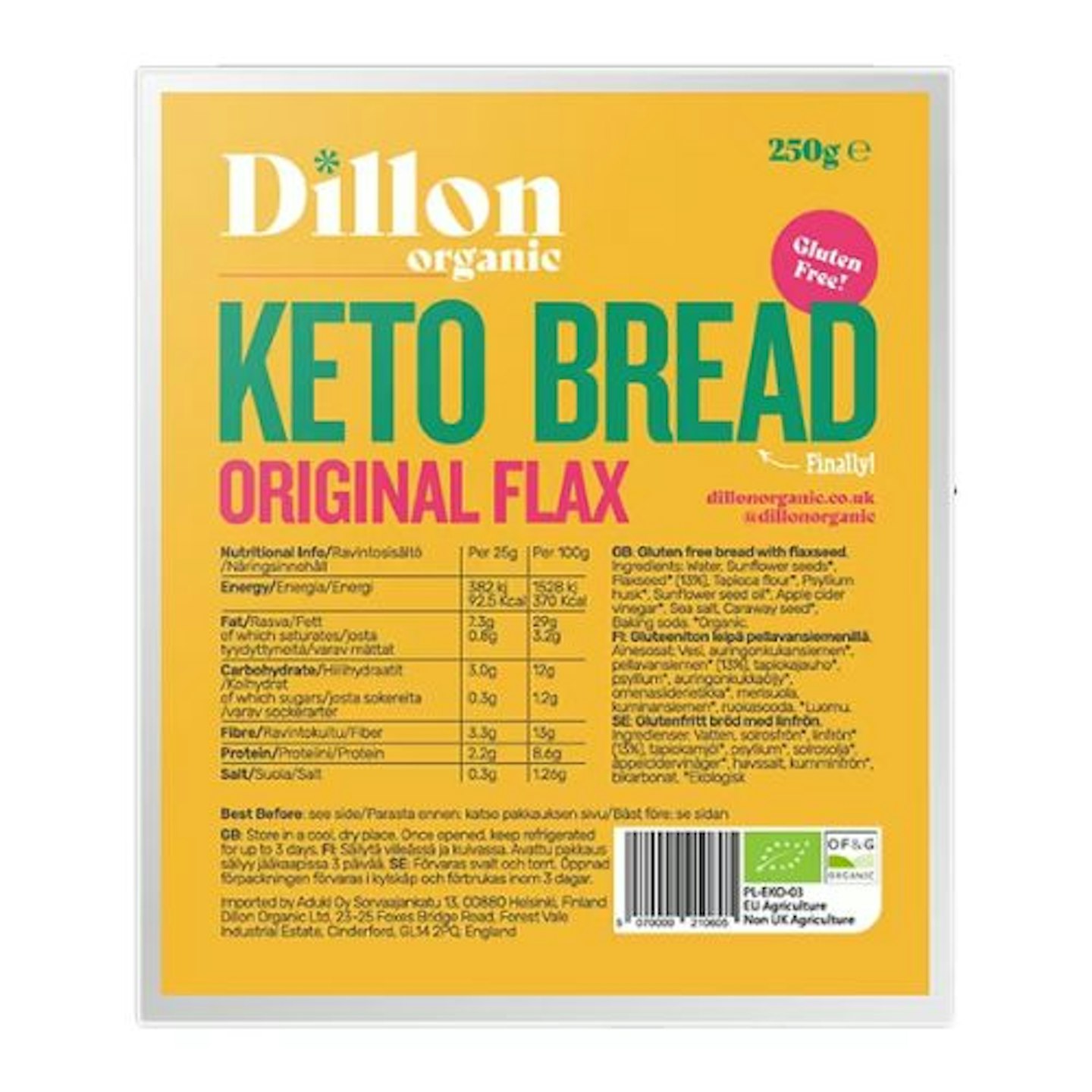 Dillon Organic Original Flax Keto Bread