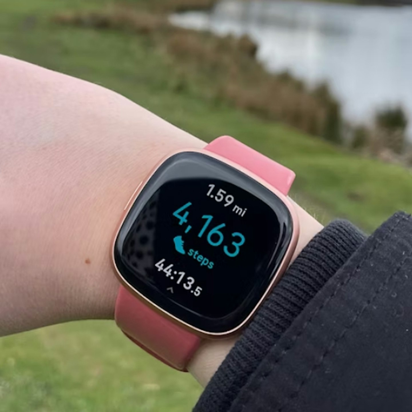 Fitbit Versa 4 on a wrist