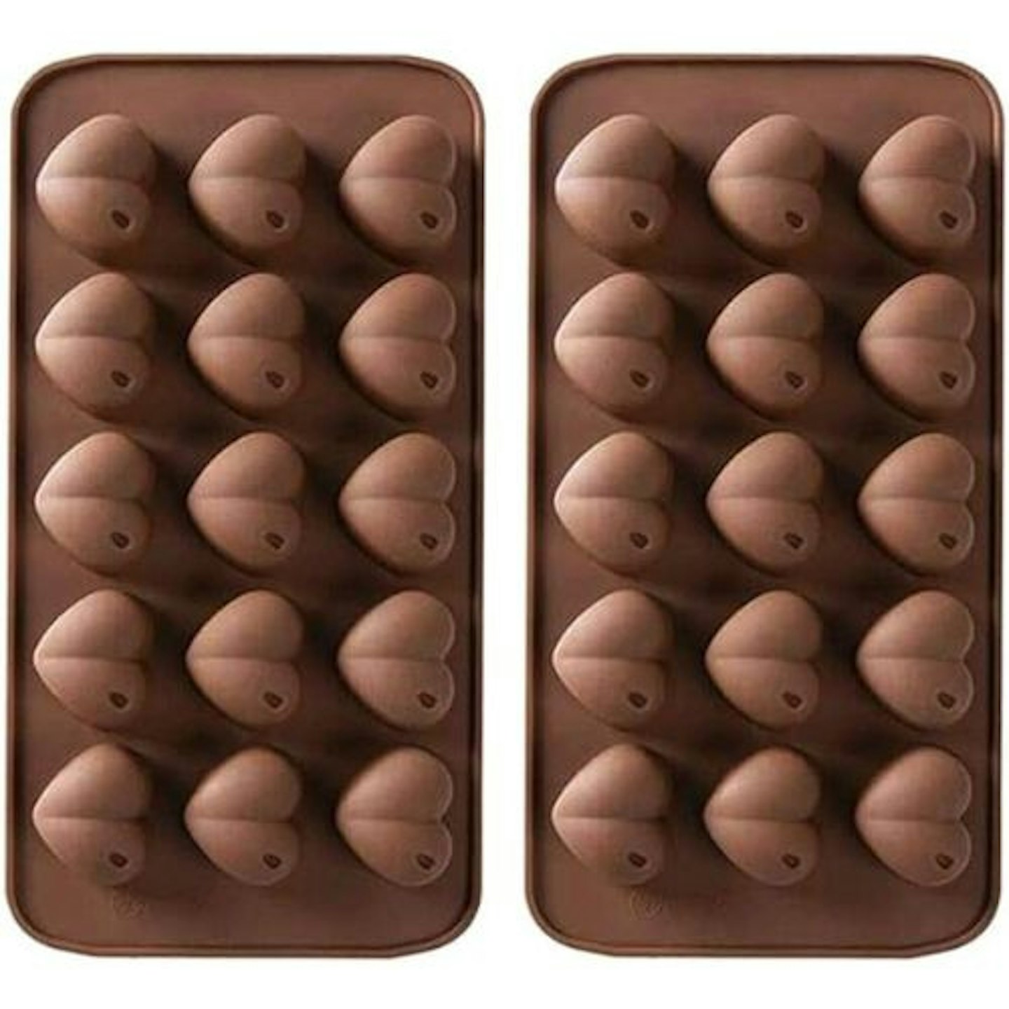 Heart Shape Silicone Chocolate Moulds, 2 Pieces