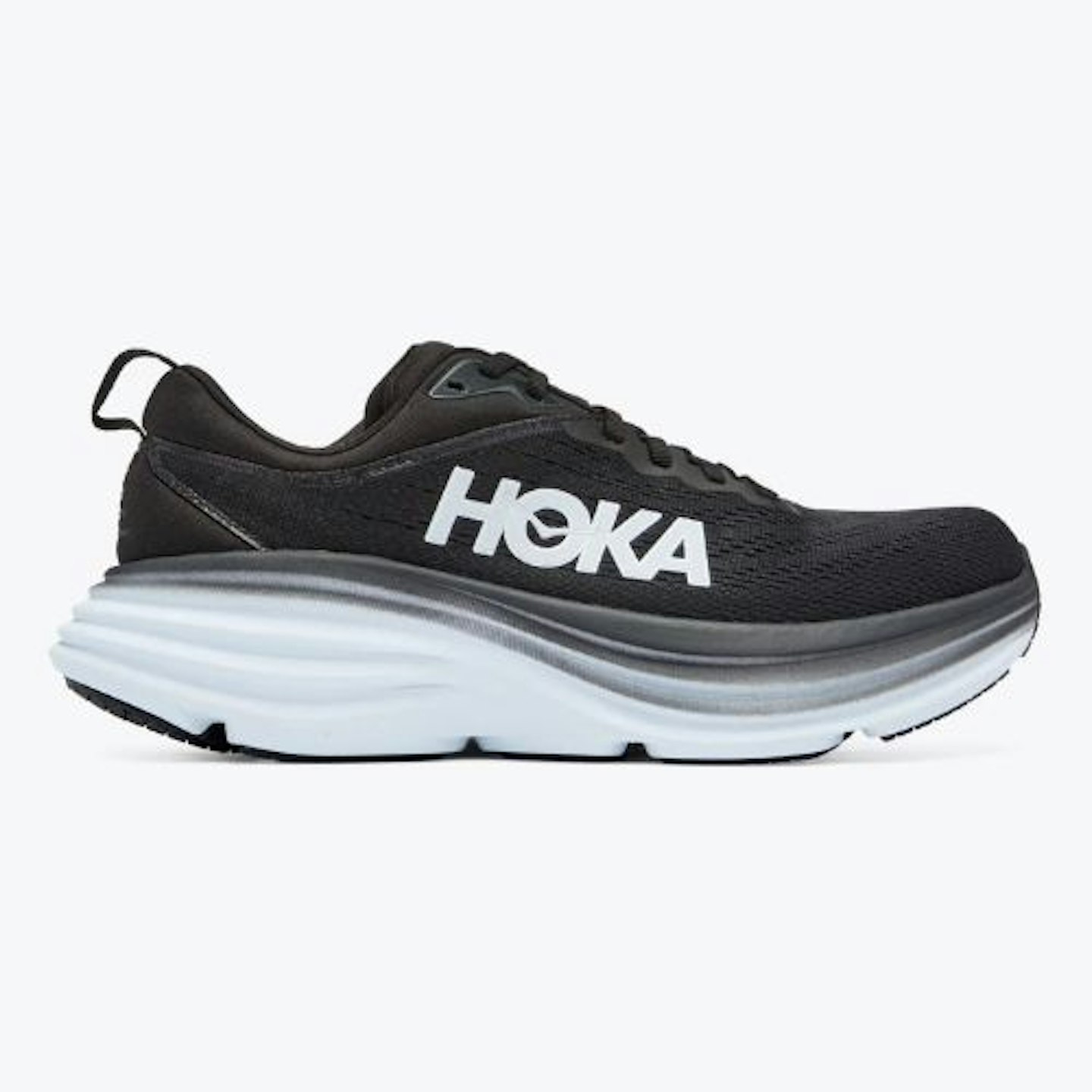 Side view of Hoka Bondi 8 trainers