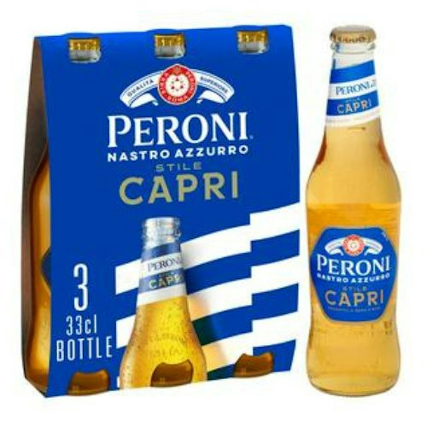 Peroni Nastro Azzurro Stile Capri Beer Lager Bottles