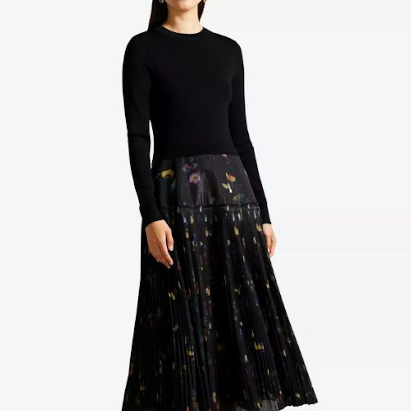 TED BAKER Miiriam pleated woven midi dress