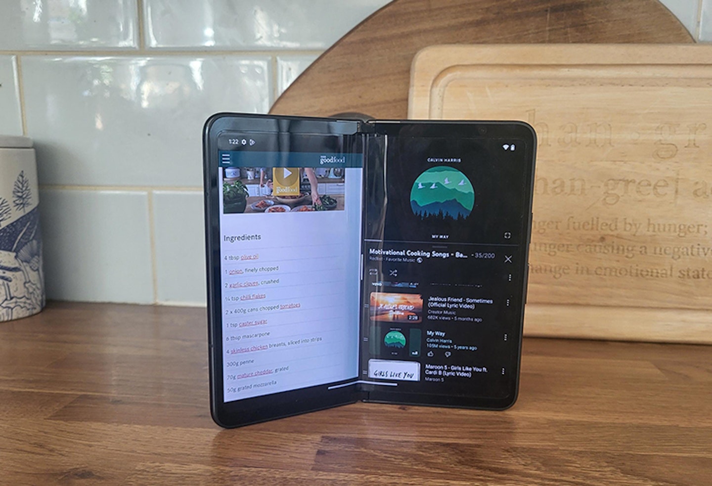 google pixel fold in kitchen