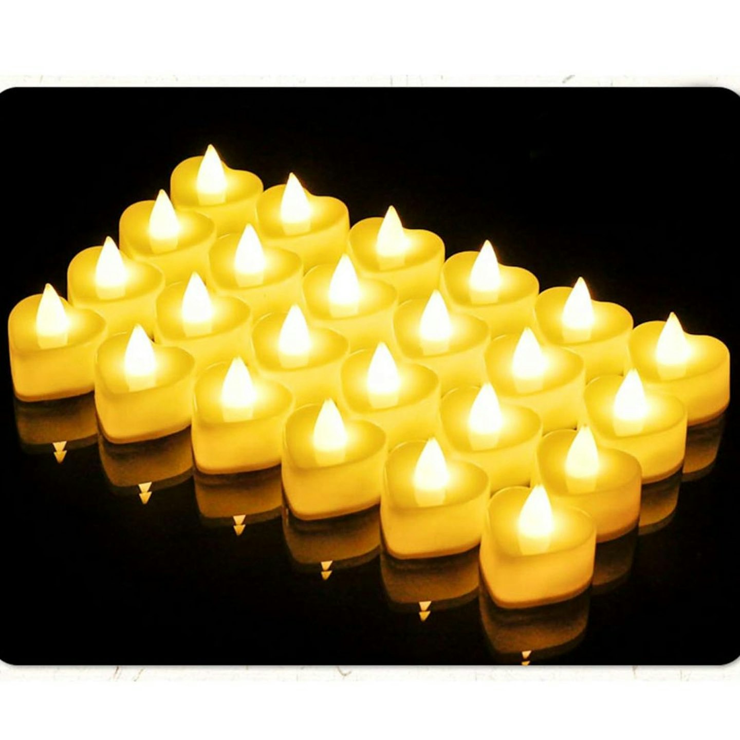 Heart Shape LED Candles Light Pack of 24