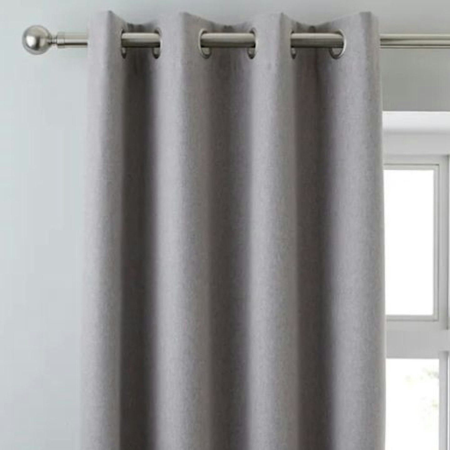 Luna Brushed Dove Grey Blackout Eyelet Curtains